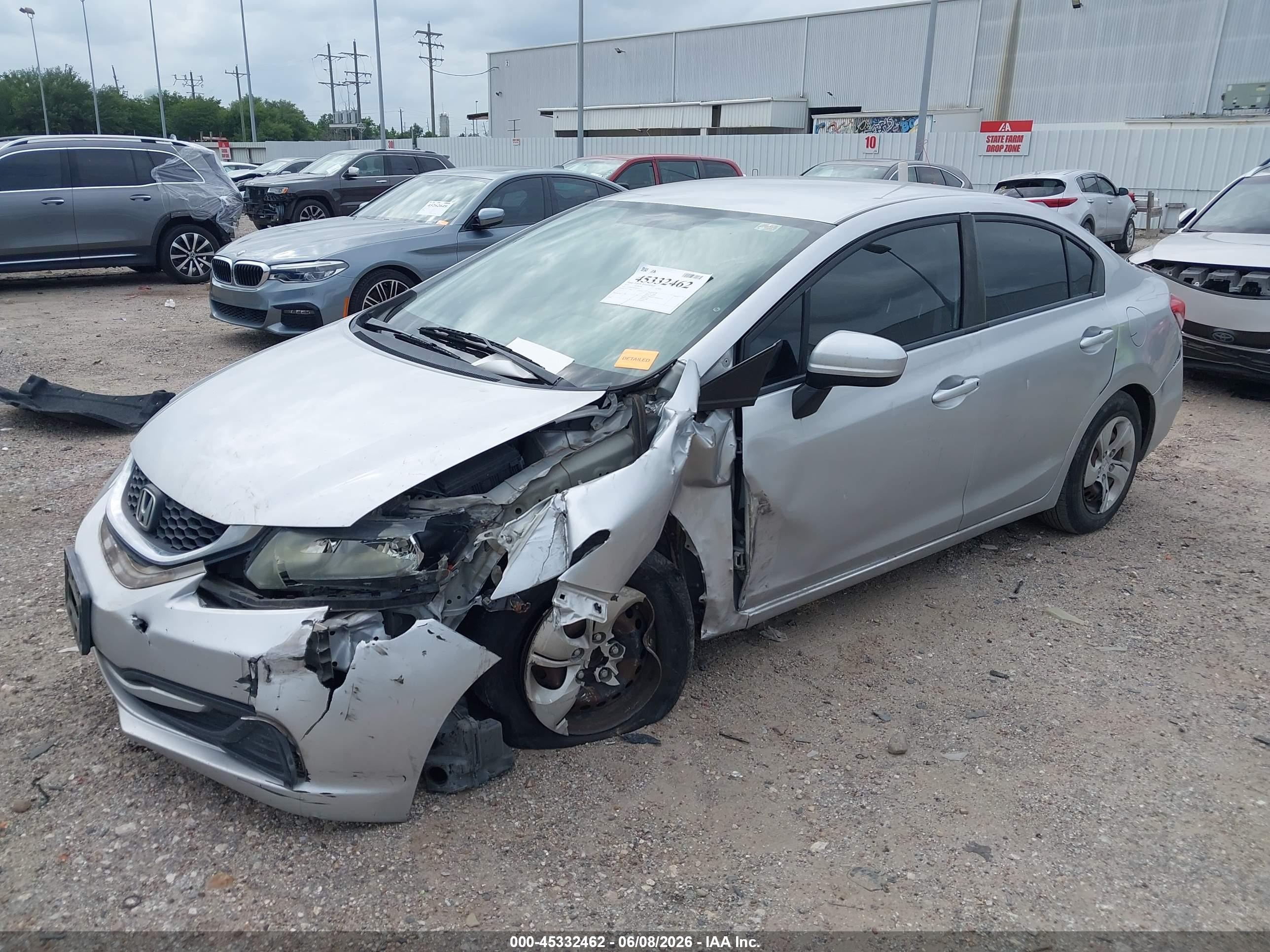 2015 Honda Civic Lx Silver vin: 19XFB2F51FE060534