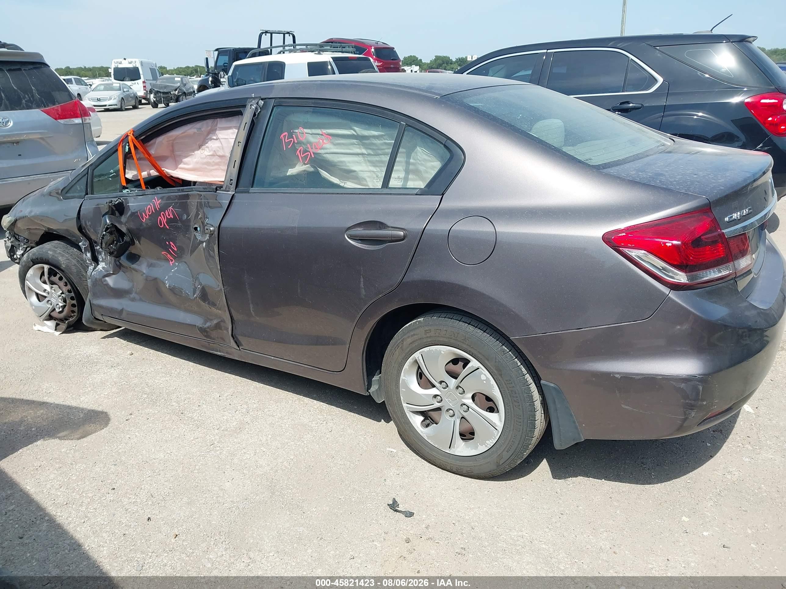 2015 Honda Civic Lx Gray vin: 19XFB2F51FE069508