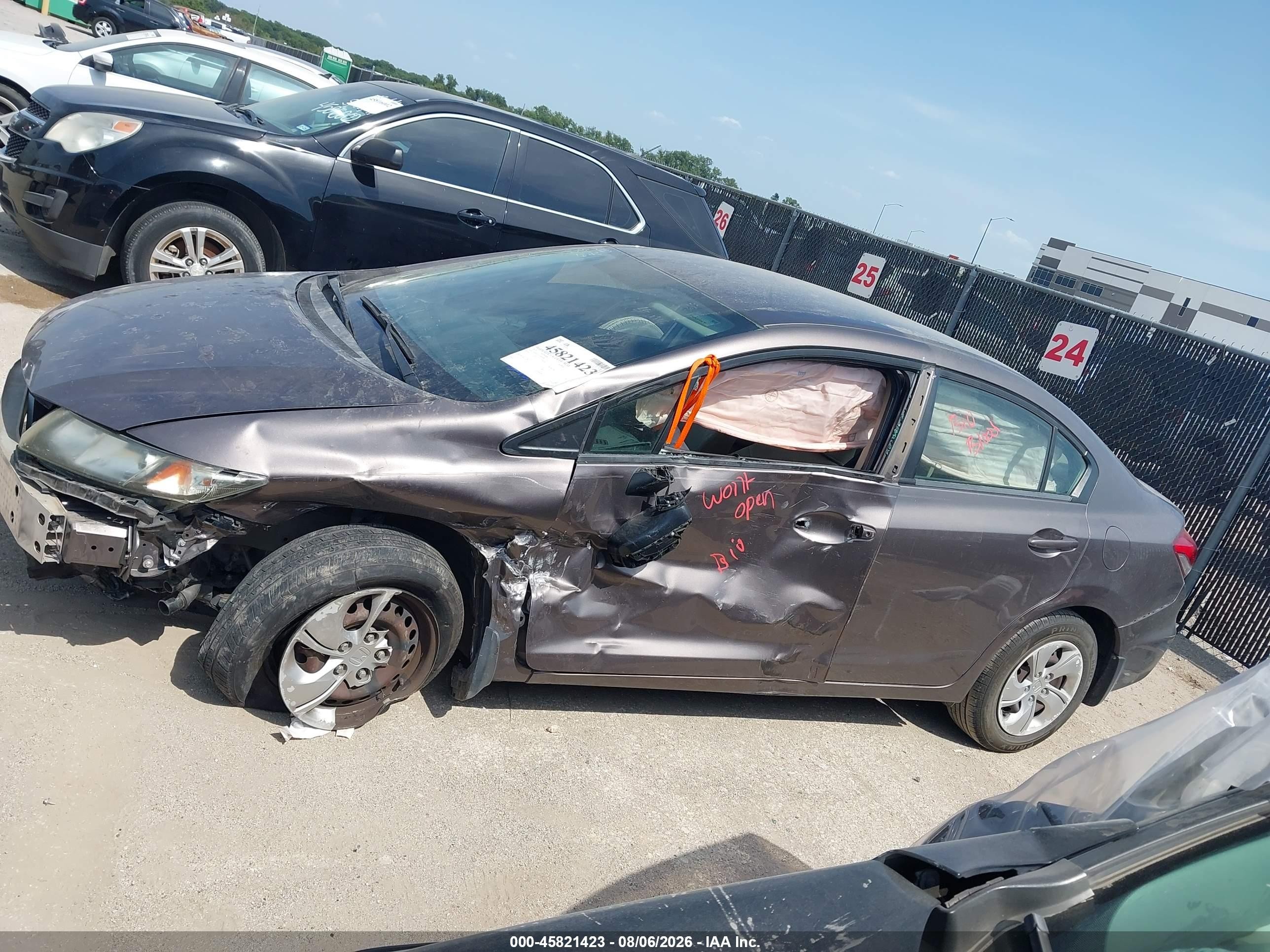 2015 Honda Civic Lx Gray vin: 19XFB2F51FE069508
