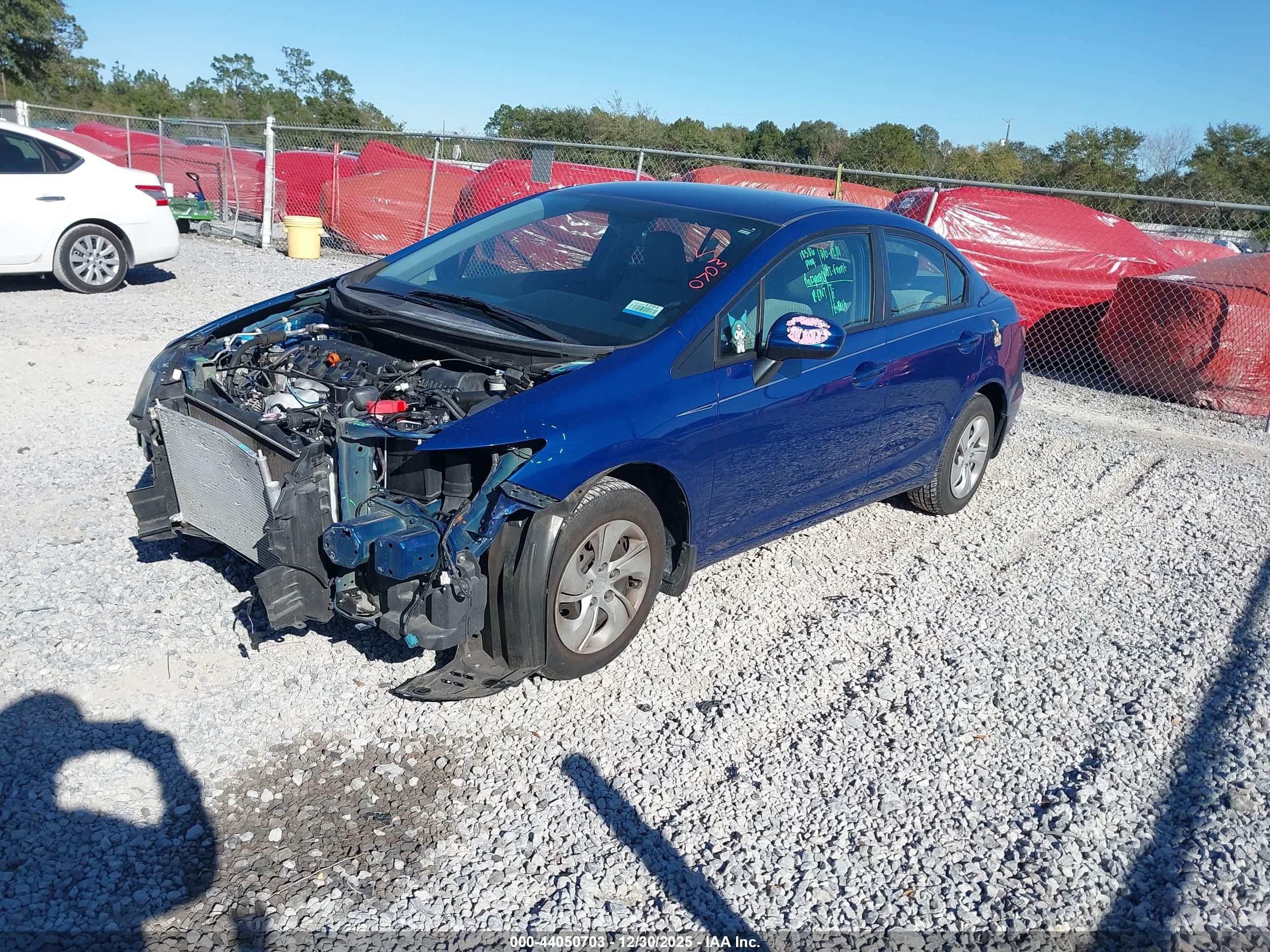 2015 Honda Civic Lx Blue vin: 19XFB2F51FE085093