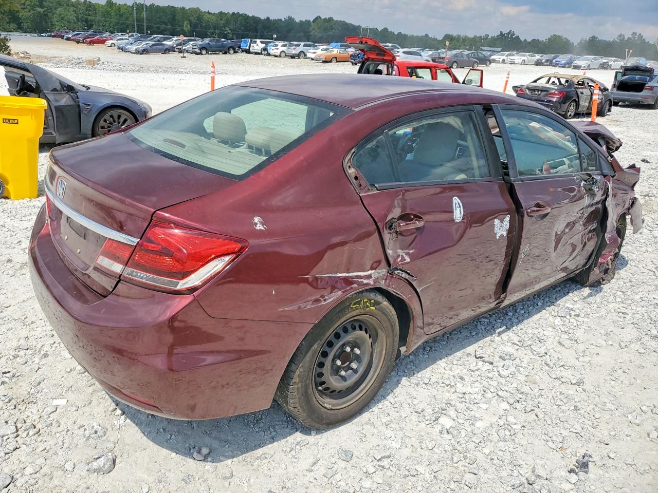2015 Honda Civic Lx Burgundy vin: 19XFB2F51FE109277