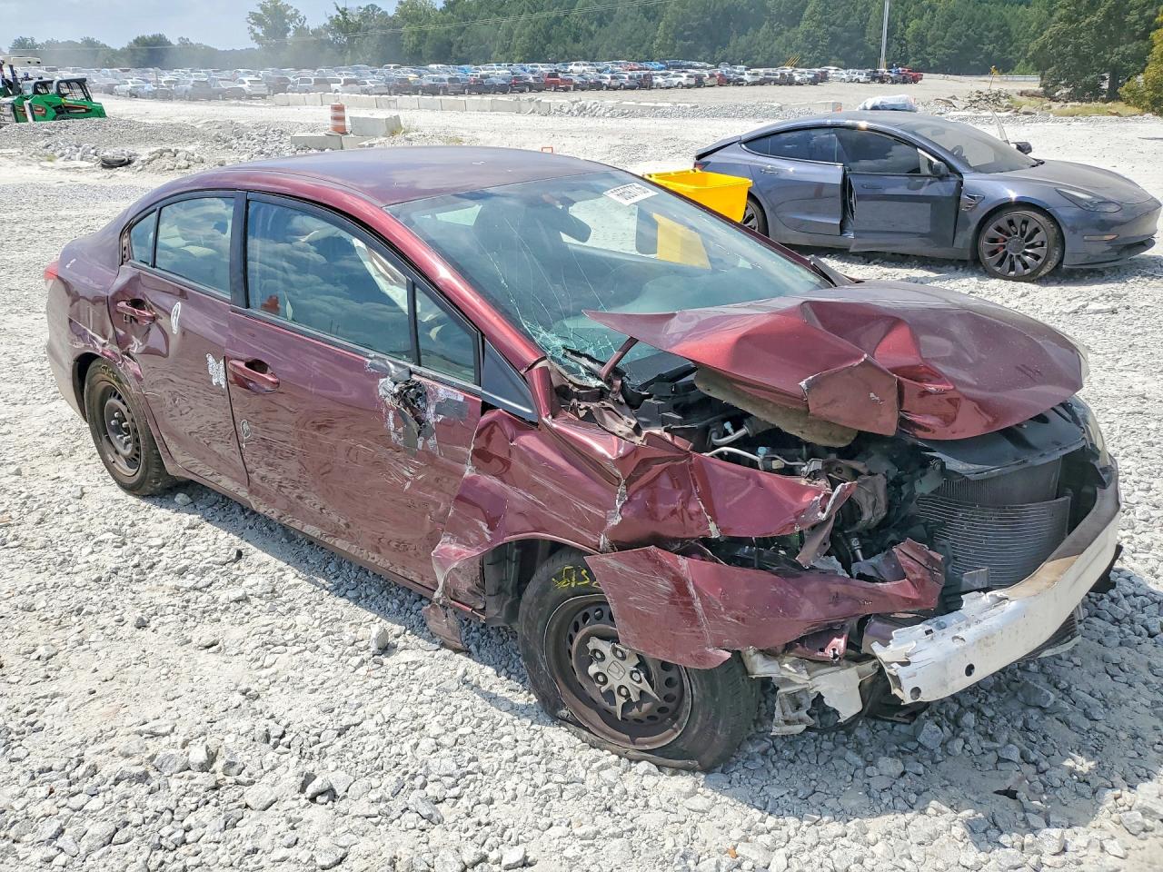 2015 Honda Civic Lx Burgundy vin: 19XFB2F51FE109277