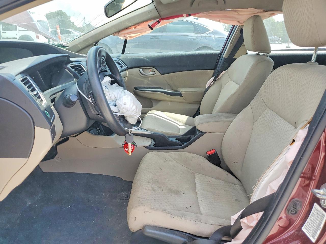 2015 Honda Civic Lx Burgundy vin: 19XFB2F51FE109277