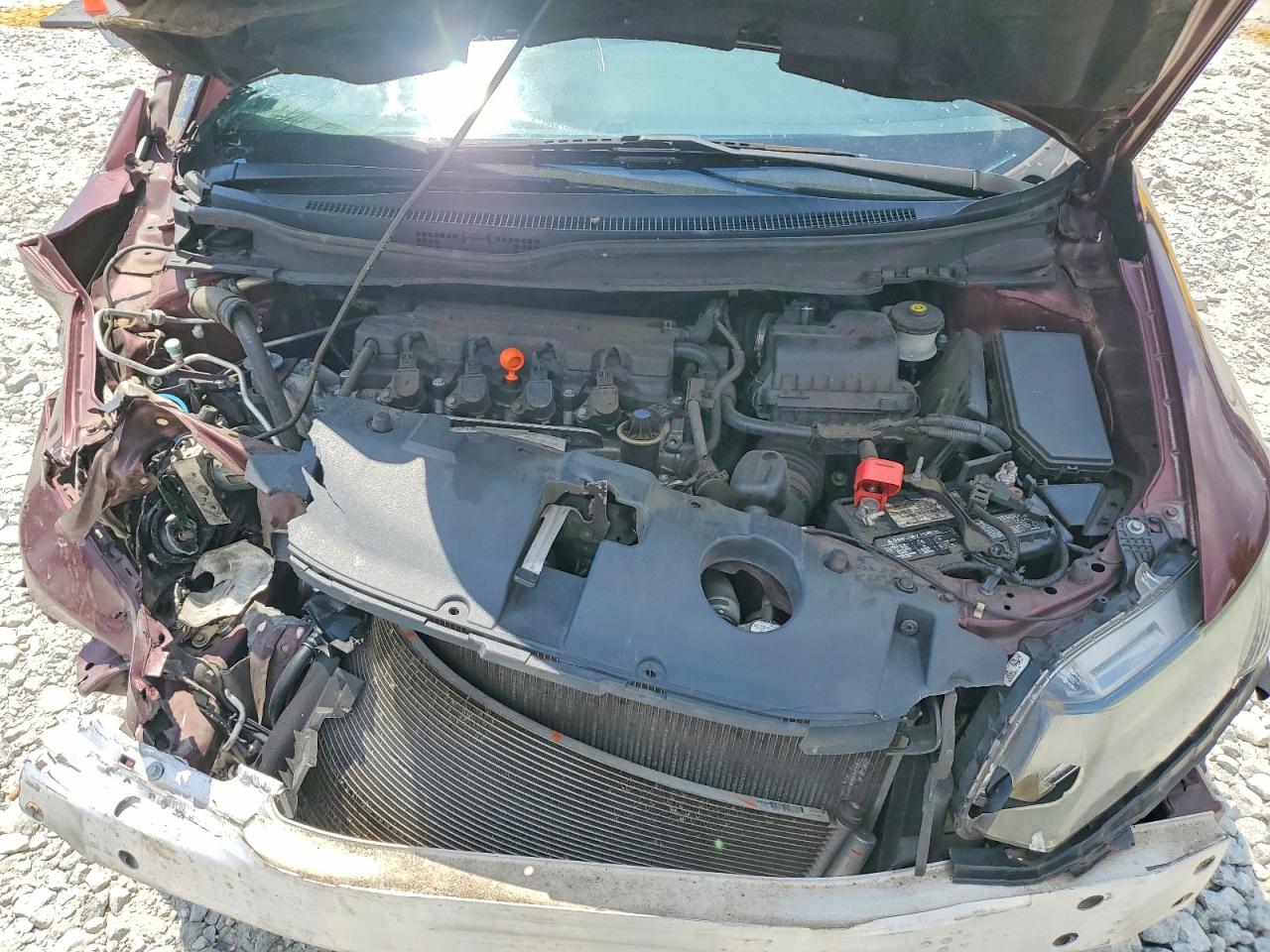 2015 Honda Civic Lx Burgundy vin: 19XFB2F51FE109277