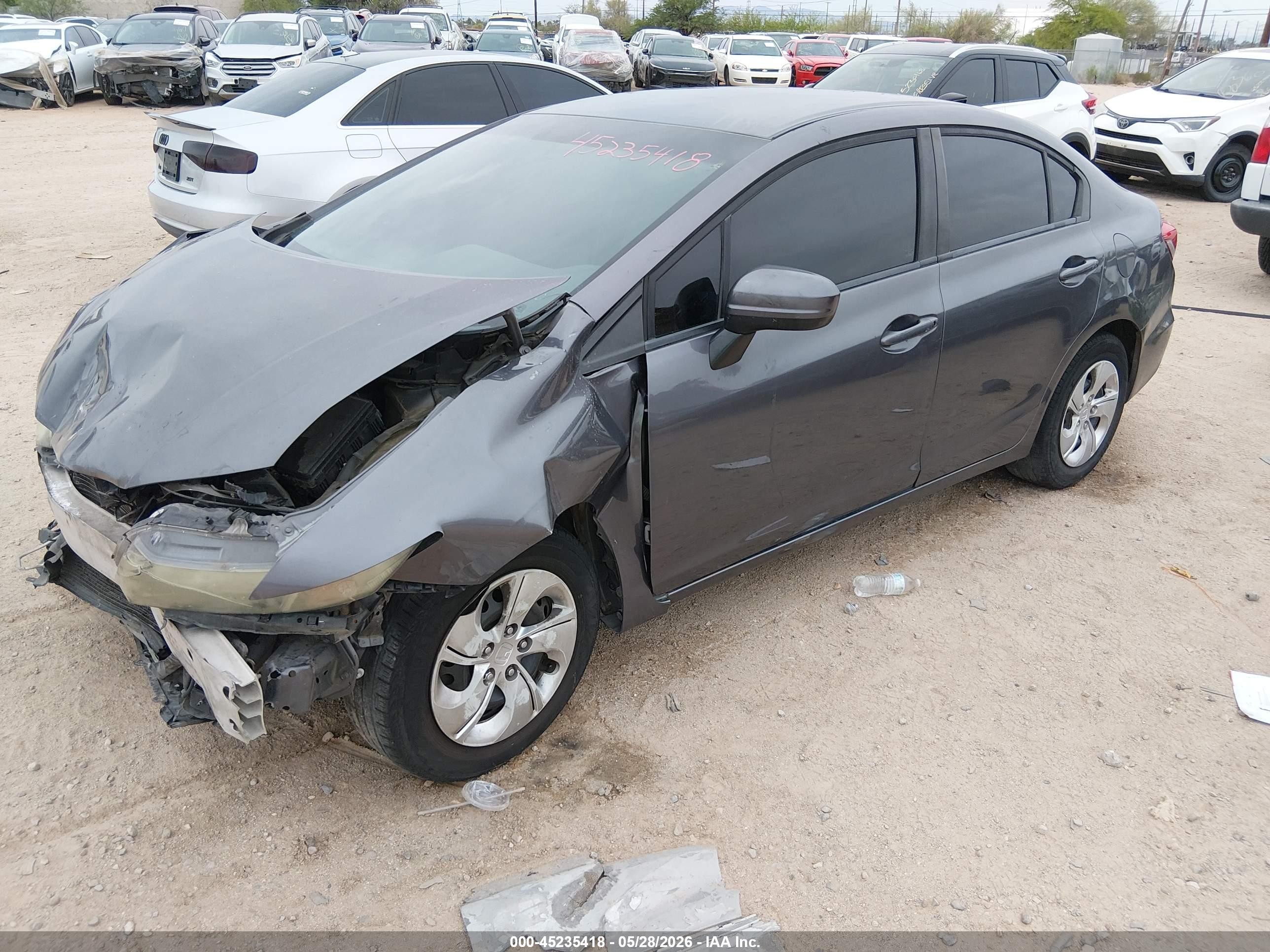 2015 Honda Civic Lx Серый vin: 19XFB2F51FE209203