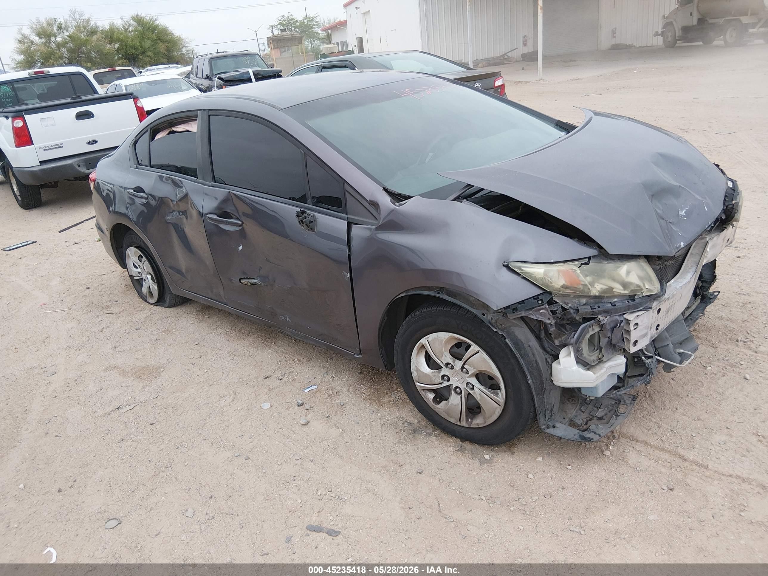 2015 Honda Civic Lx Серый vin: 19XFB2F51FE209203