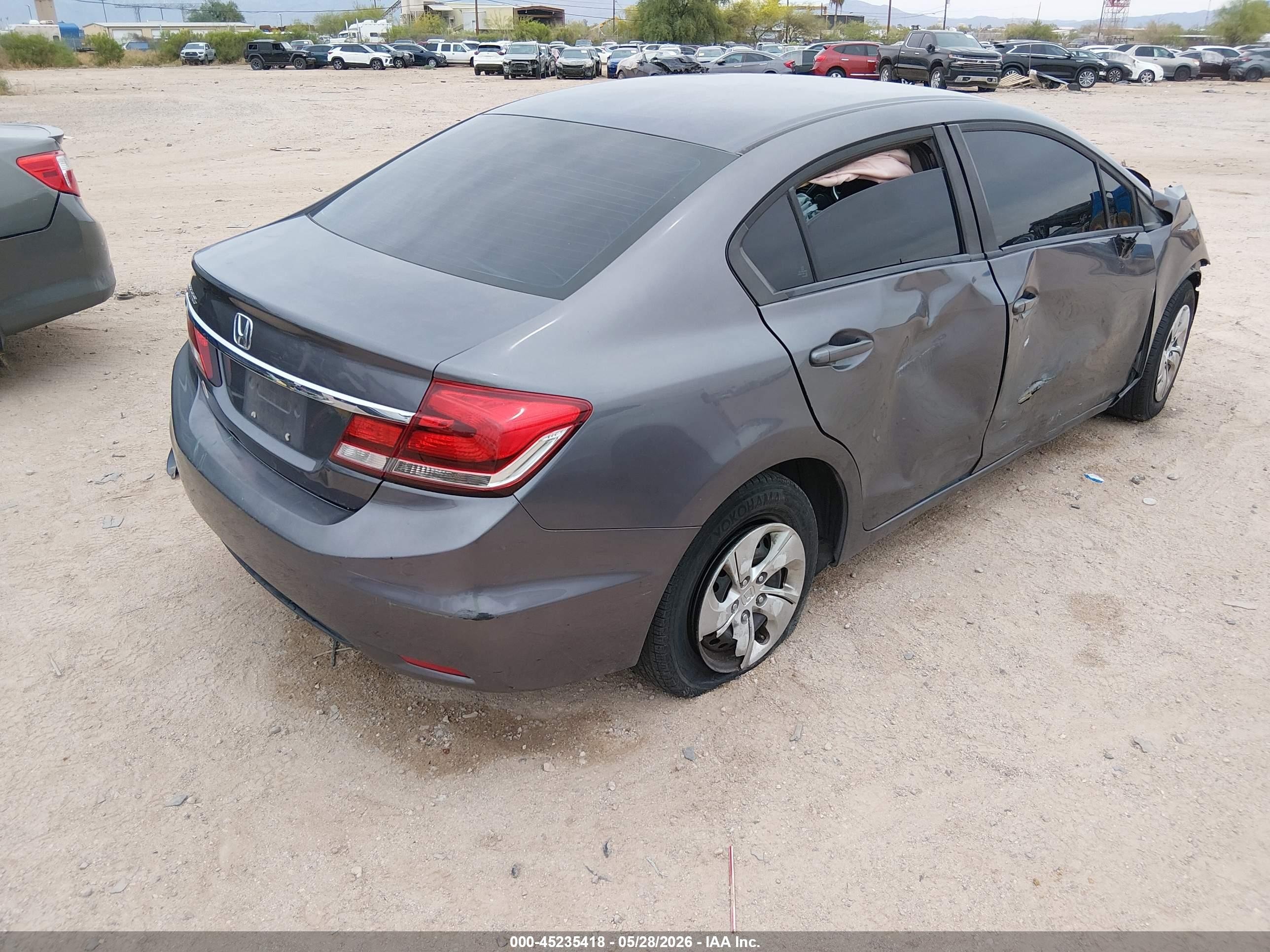 2015 Honda Civic Lx Серый vin: 19XFB2F51FE209203