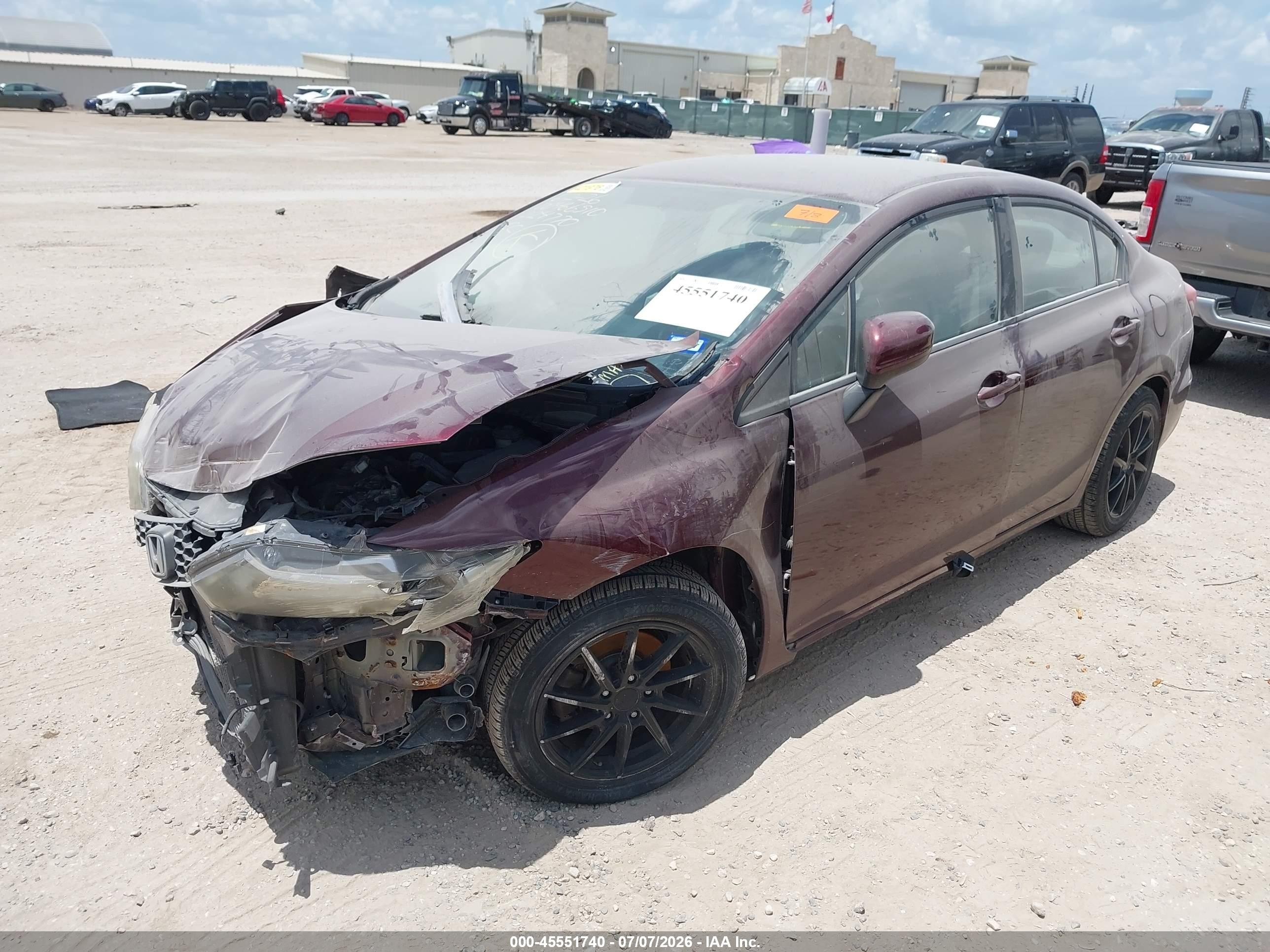 2015 Honda Civic Lx Burgundy vin: 19XFB2F51FE224770