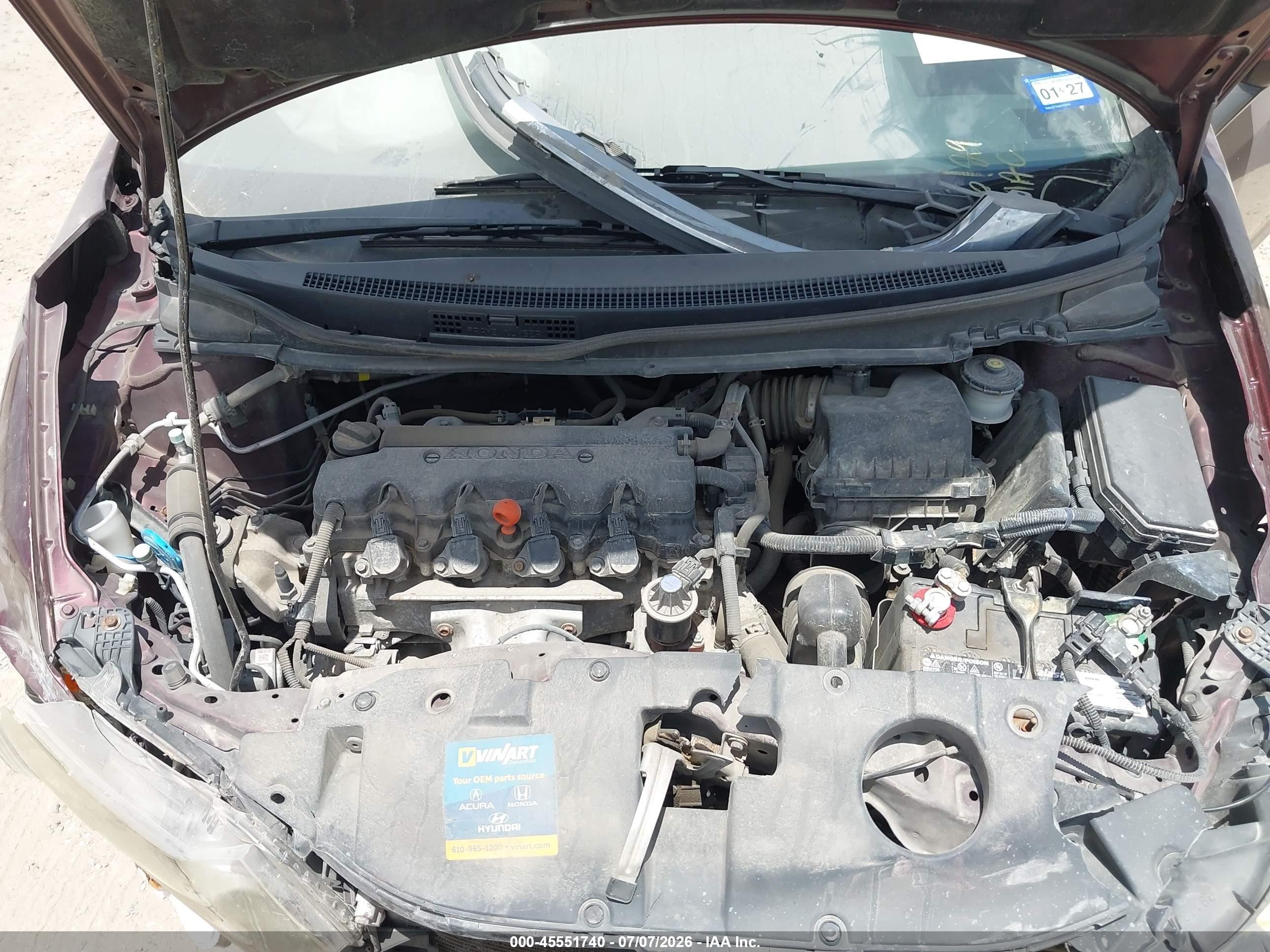 2015 Honda Civic Lx Burgundy vin: 19XFB2F51FE224770