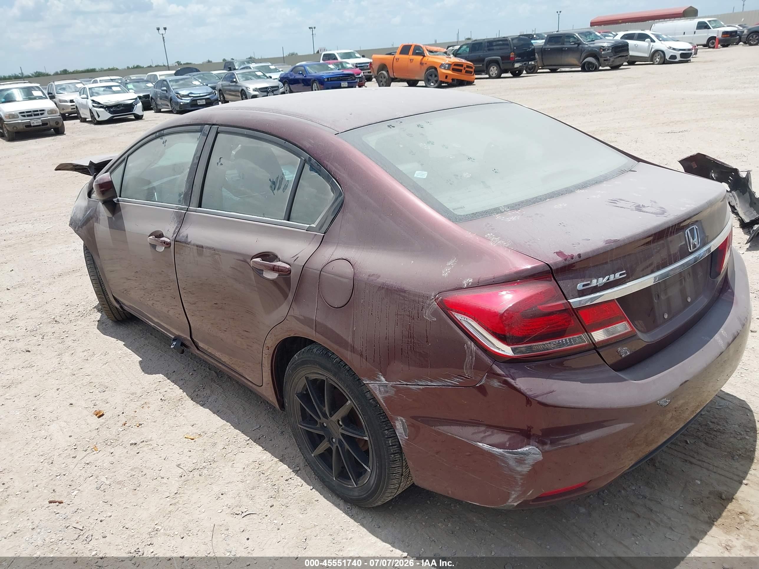 2015 Honda Civic Lx Burgundy vin: 19XFB2F51FE224770