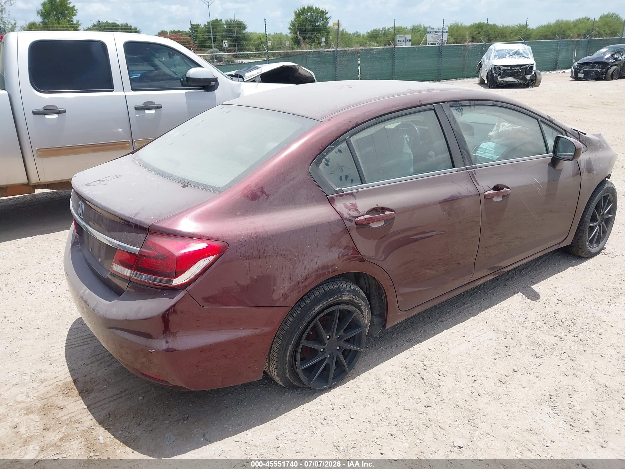 2015 Honda Civic Lx Burgundy vin: 19XFB2F51FE224770