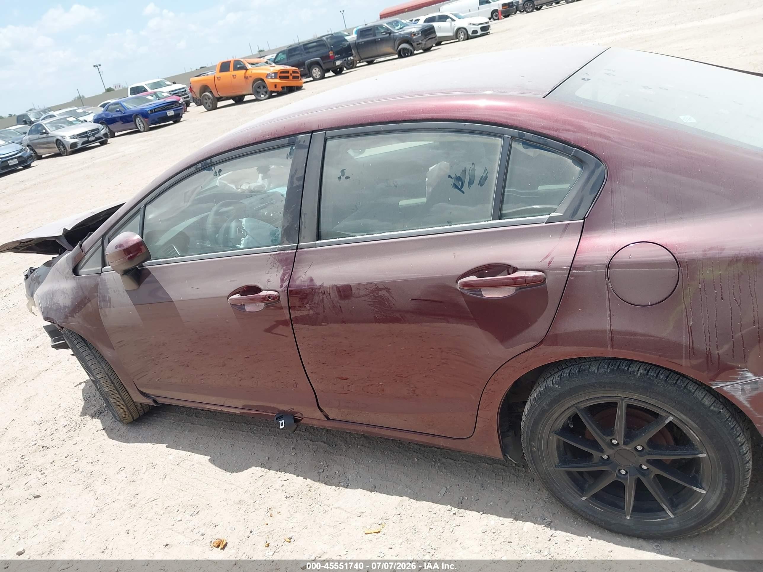 2015 Honda Civic Lx Burgundy vin: 19XFB2F51FE224770