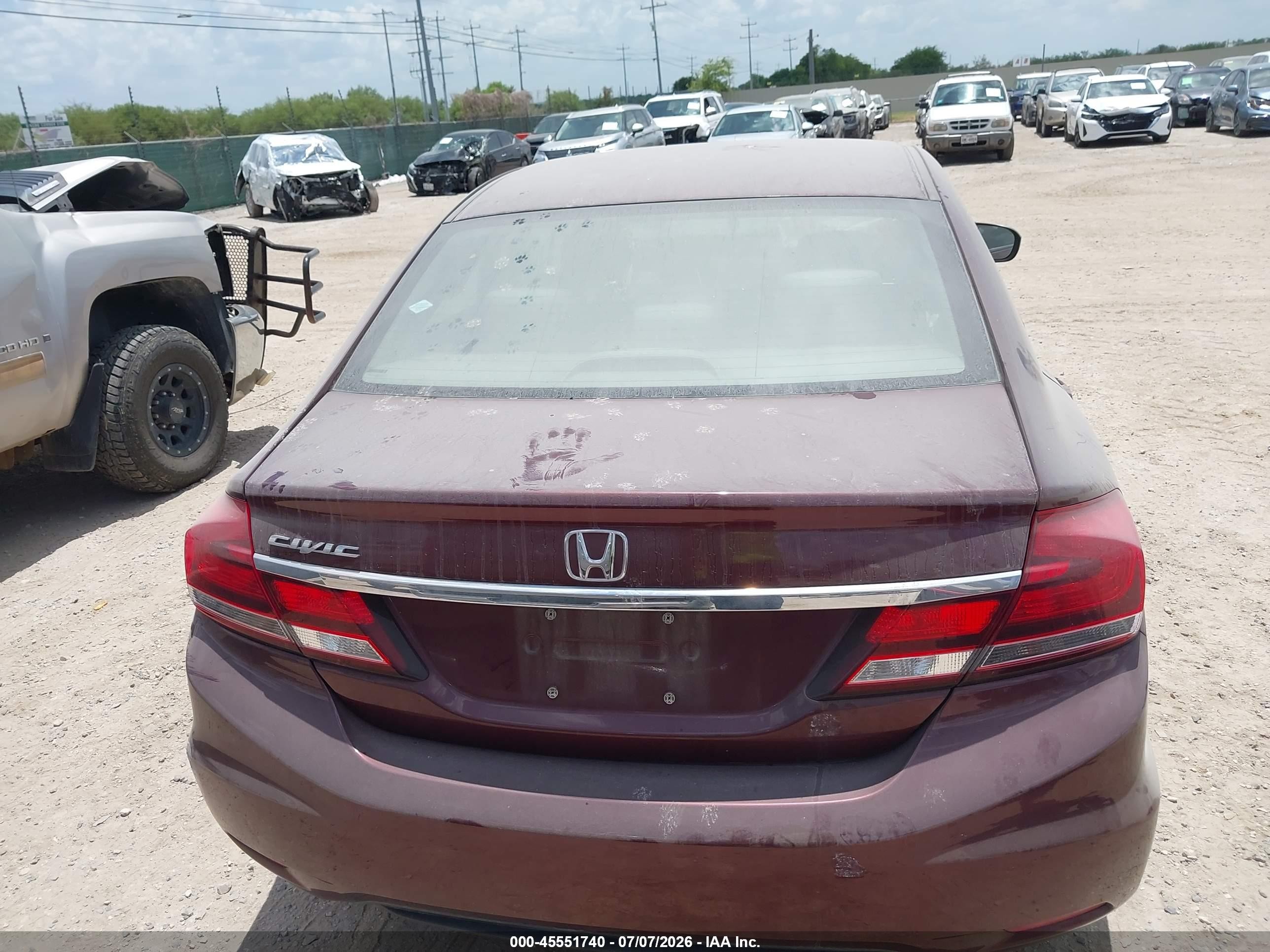 2015 Honda Civic Lx Burgundy vin: 19XFB2F51FE224770