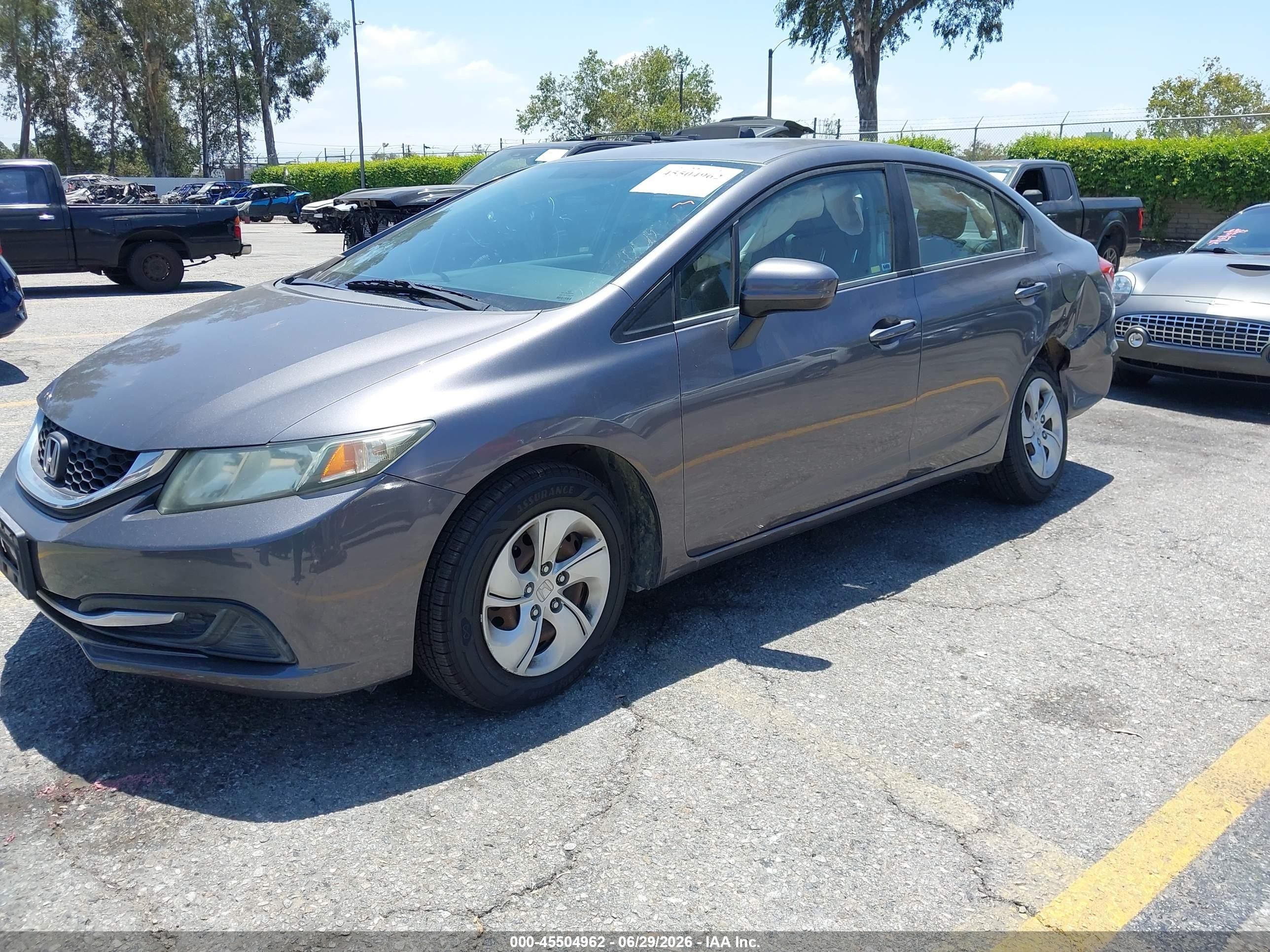 2015 Honda Civic Lx Gray vin: 19XFB2F51FE233176