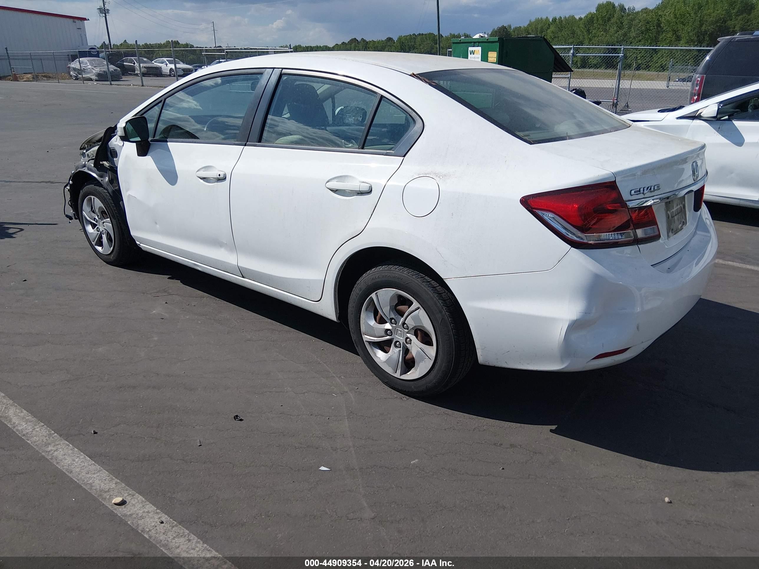 2015 Honda Civic Lx White vin: 19XFB2F51FE275573