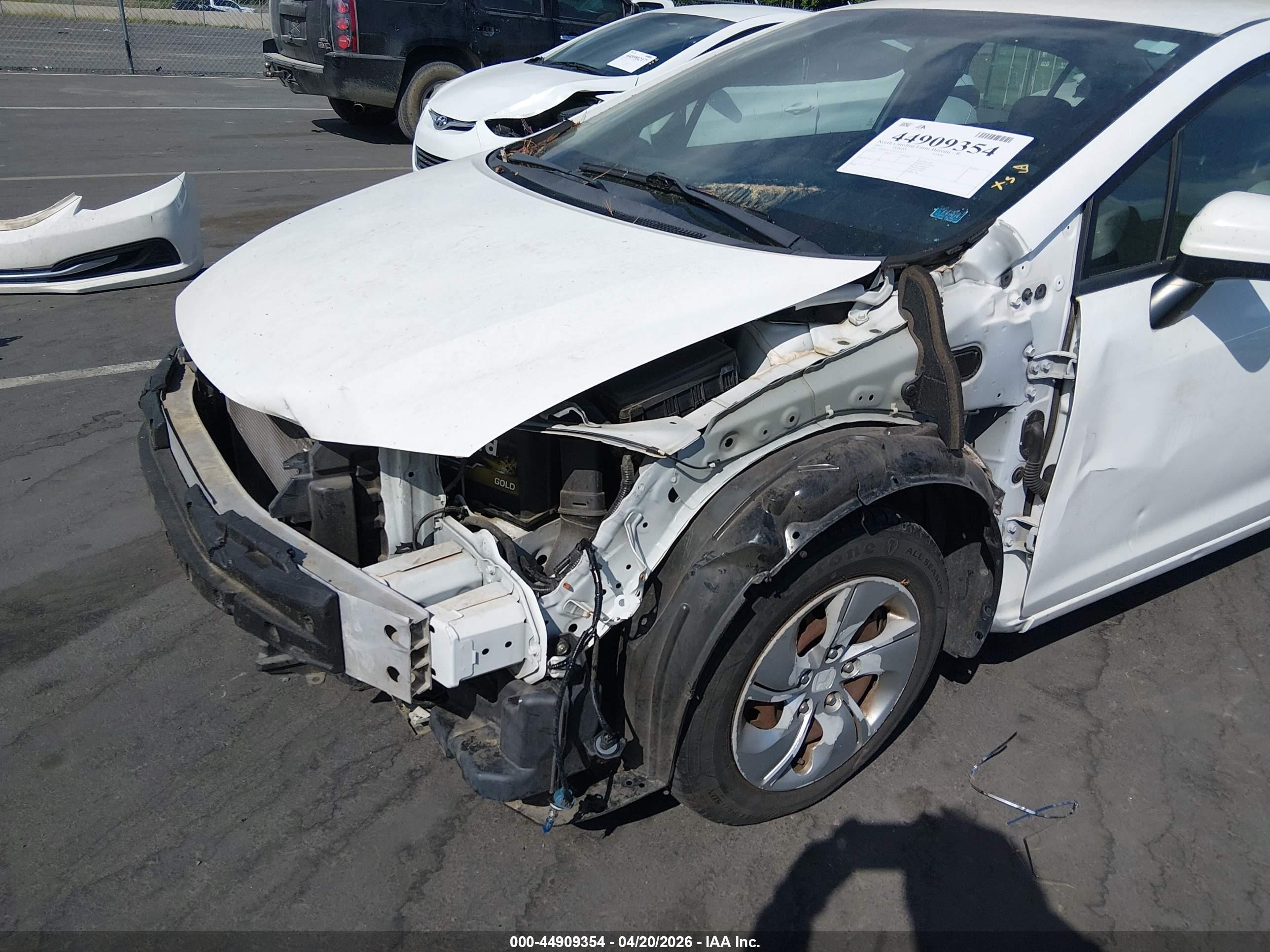 2015 Honda Civic Lx White vin: 19XFB2F51FE275573
