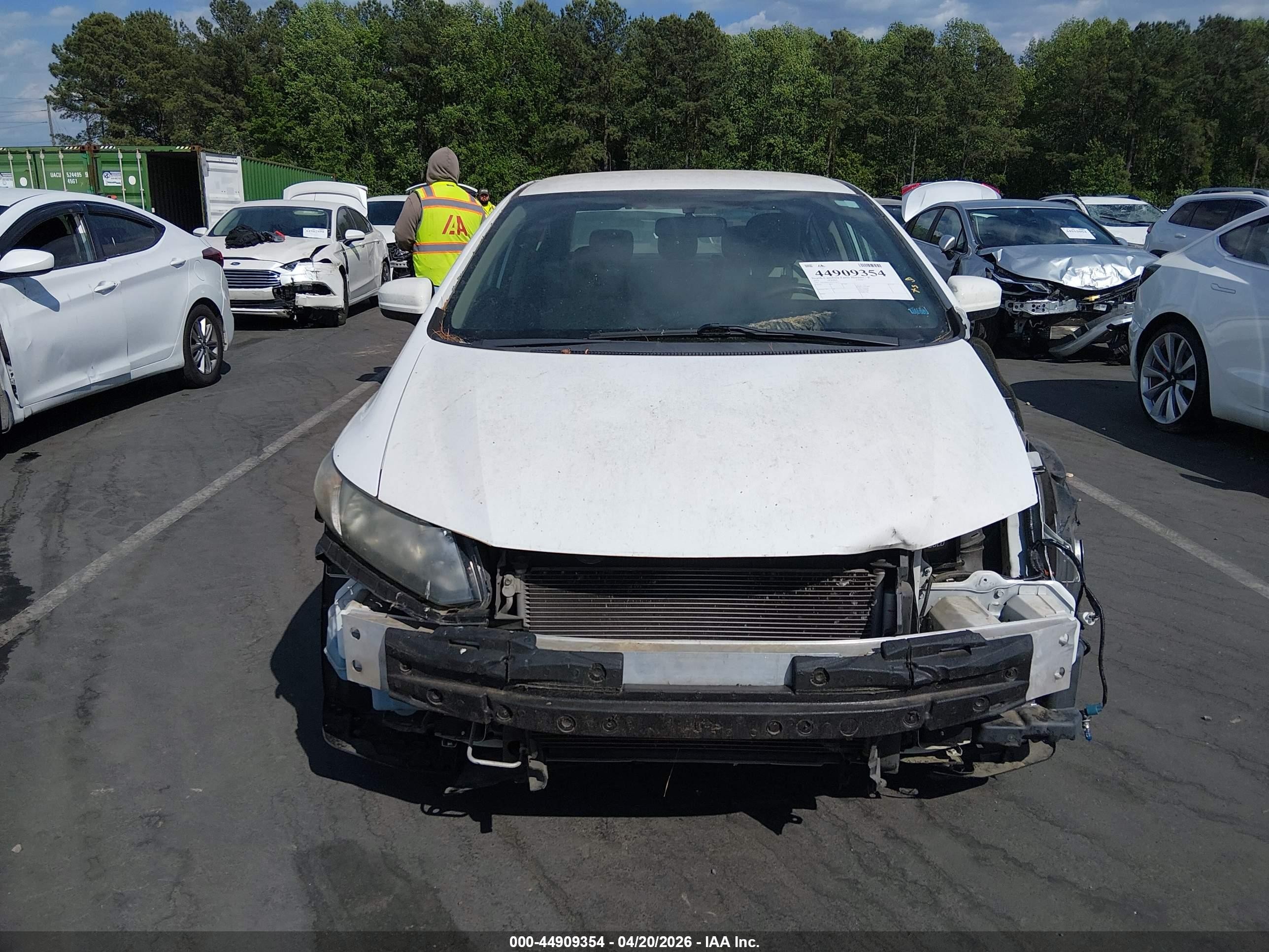 2015 Honda Civic Lx White vin: 19XFB2F51FE275573