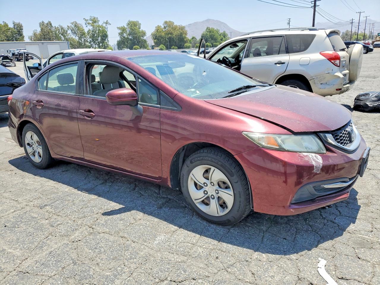 2015 Honda Civic Lx Burgundy vin: 19XFB2F51FE285570