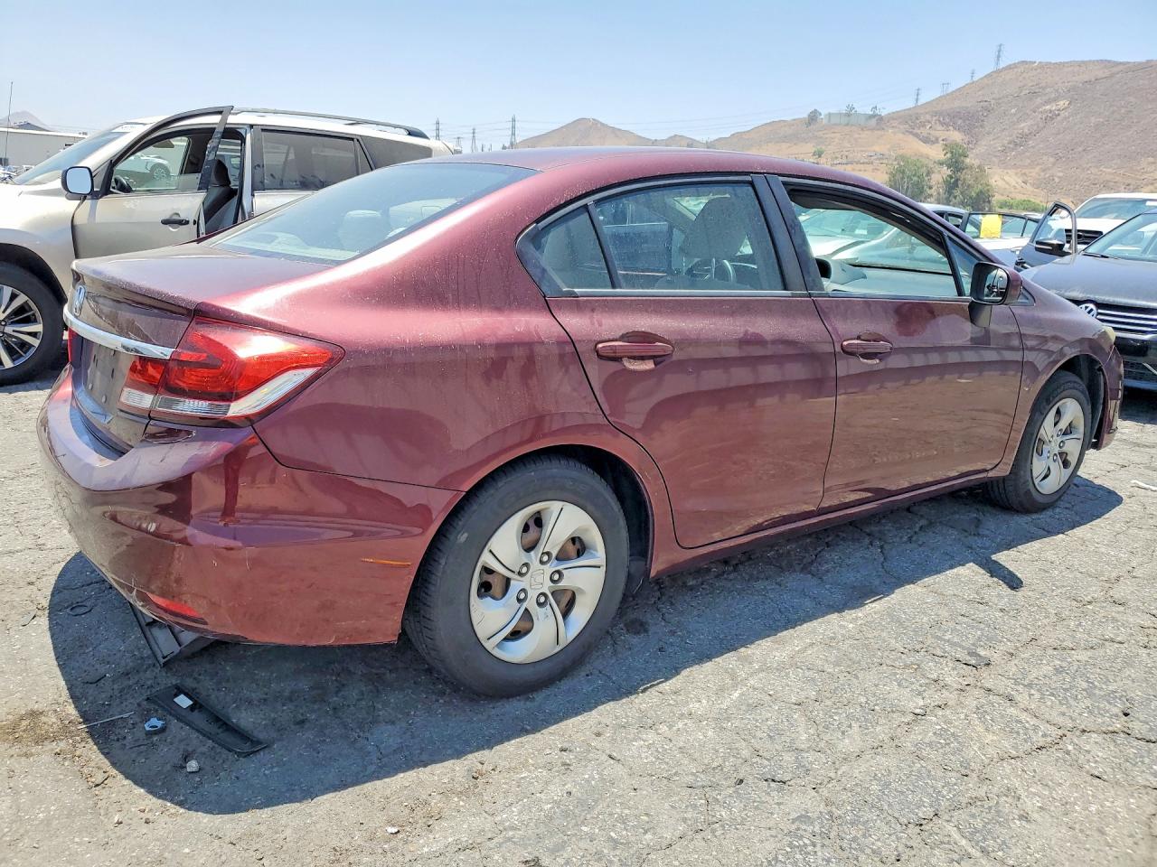 2015 Honda Civic Lx Burgundy vin: 19XFB2F51FE285570