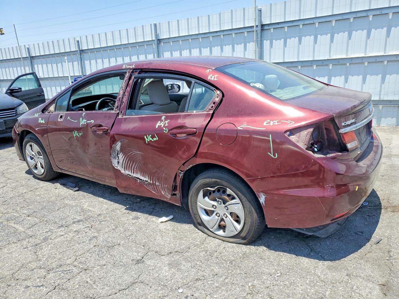 2015 Honda Civic Lx Burgundy vin: 19XFB2F51FE285570