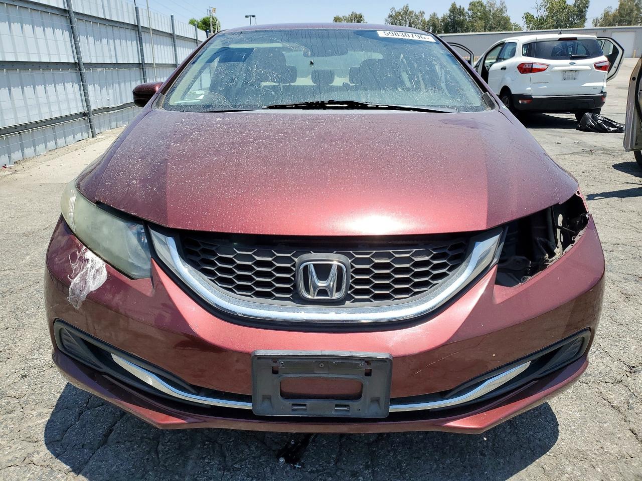 2015 Honda Civic Lx Burgundy vin: 19XFB2F51FE285570
