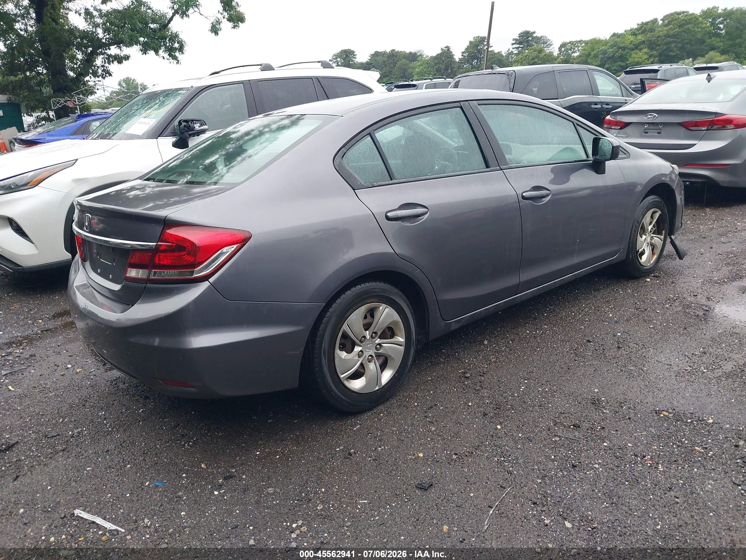 2015 Honda Civic Lx Gray vin: 19XFB2F51FE294737