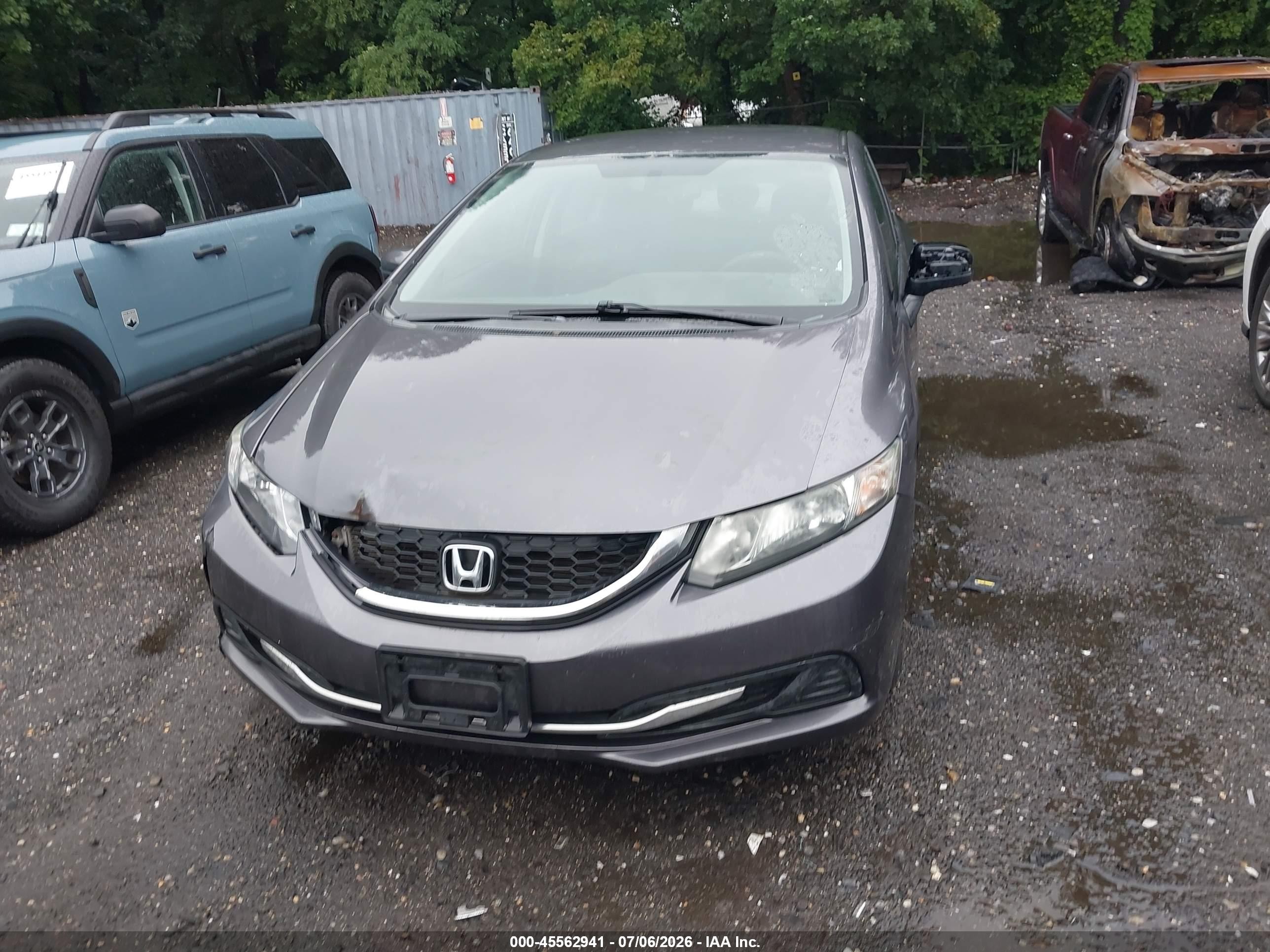 2015 Honda Civic Lx Gray vin: 19XFB2F51FE294737