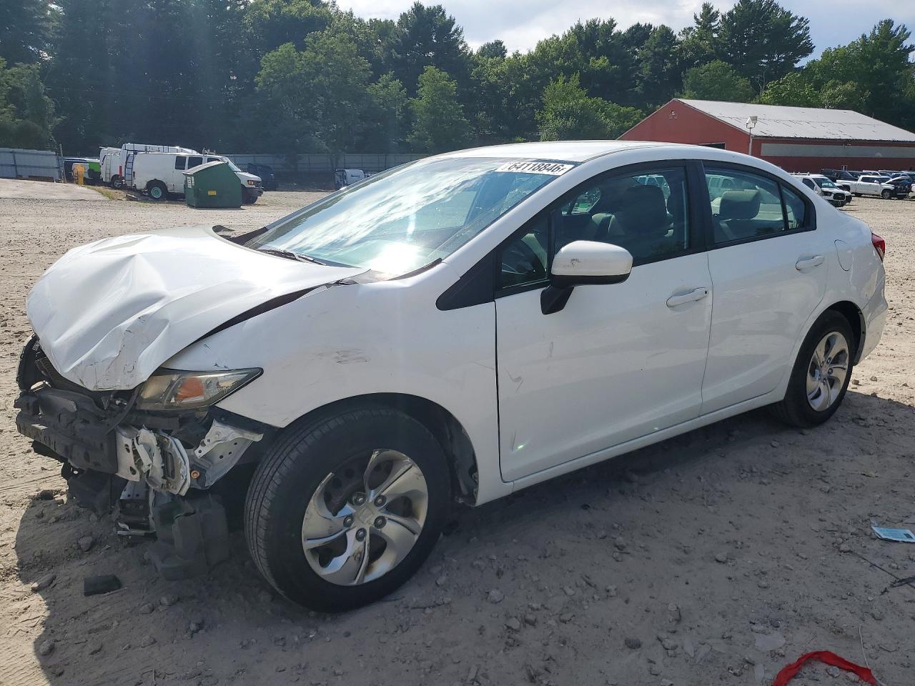 2015 Honda Civic Lx White vin: 19XFB2F51FE704498