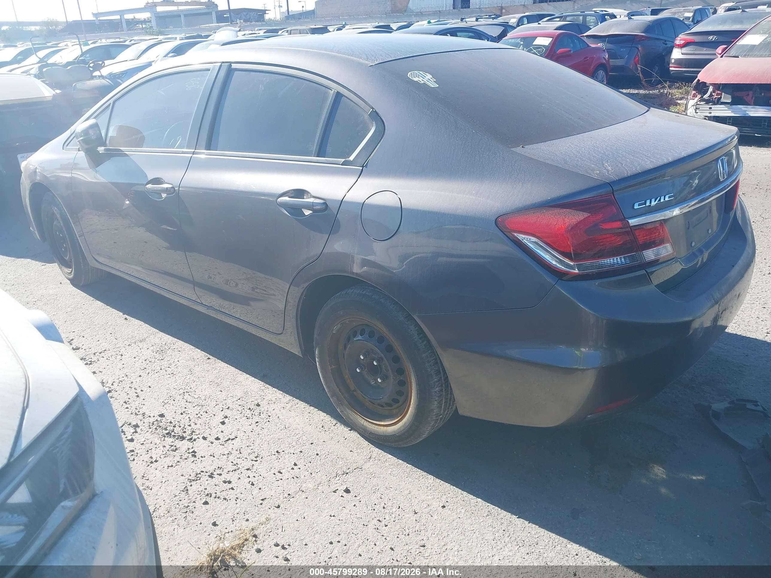 2015 Honda Civic Lx Gray vin: 19XFB2F51FE704677
