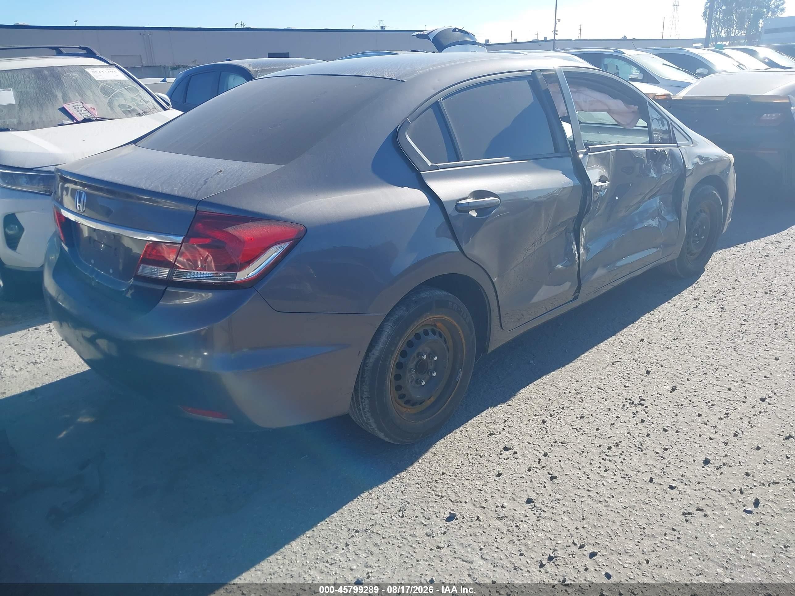 2015 Honda Civic Lx Gray vin: 19XFB2F51FE704677