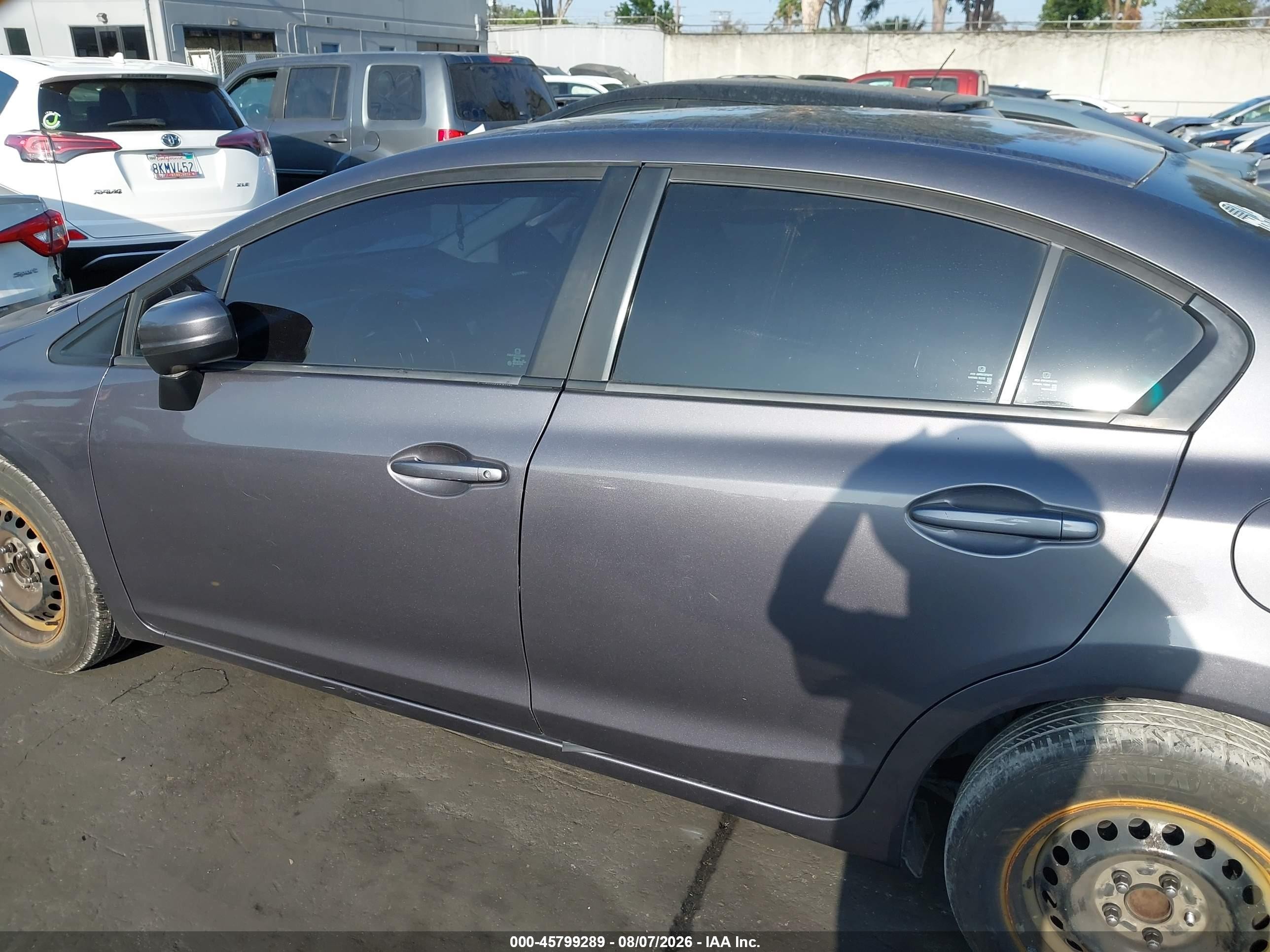 2015 Honda Civic Lx Gray vin: 19XFB2F51FE704677