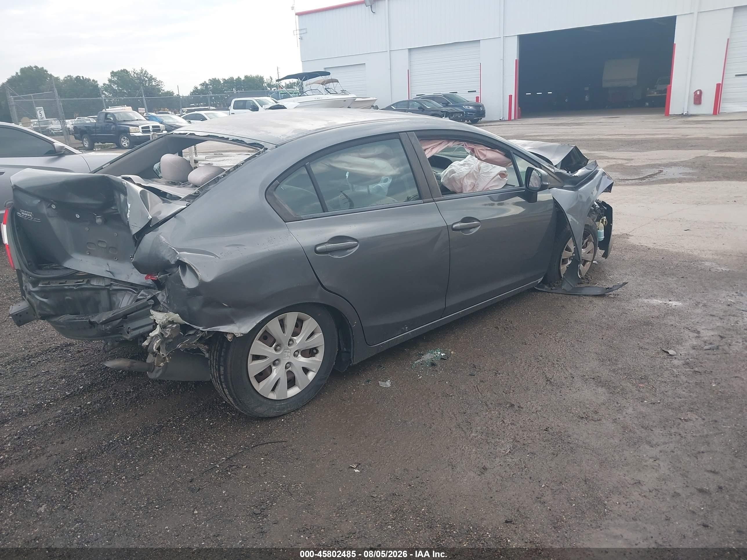 2012 Honda Civic Lx Gray vin: 19XFB2F52CE005845
