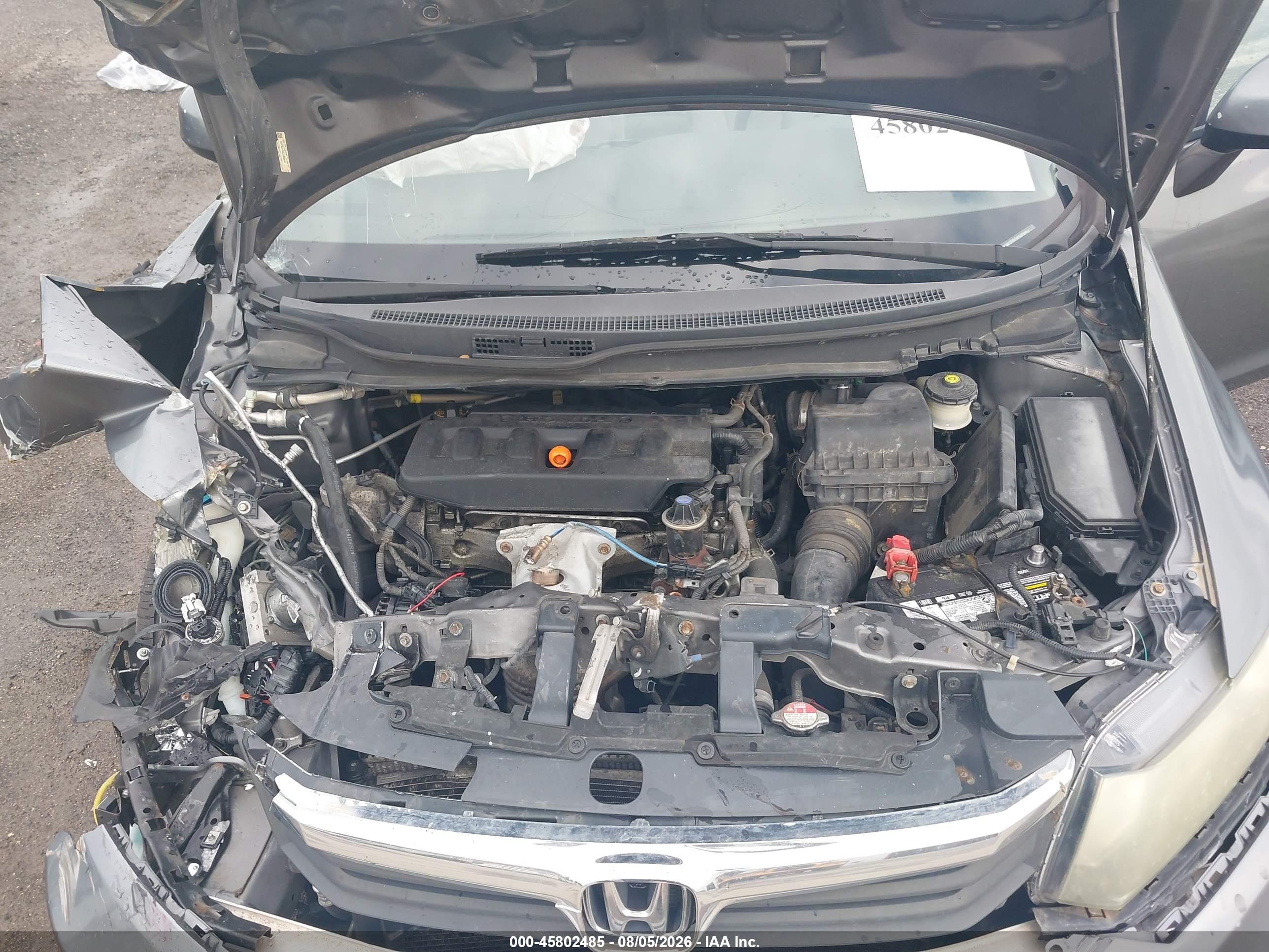 2012 Honda Civic Lx Gray vin: 19XFB2F52CE005845