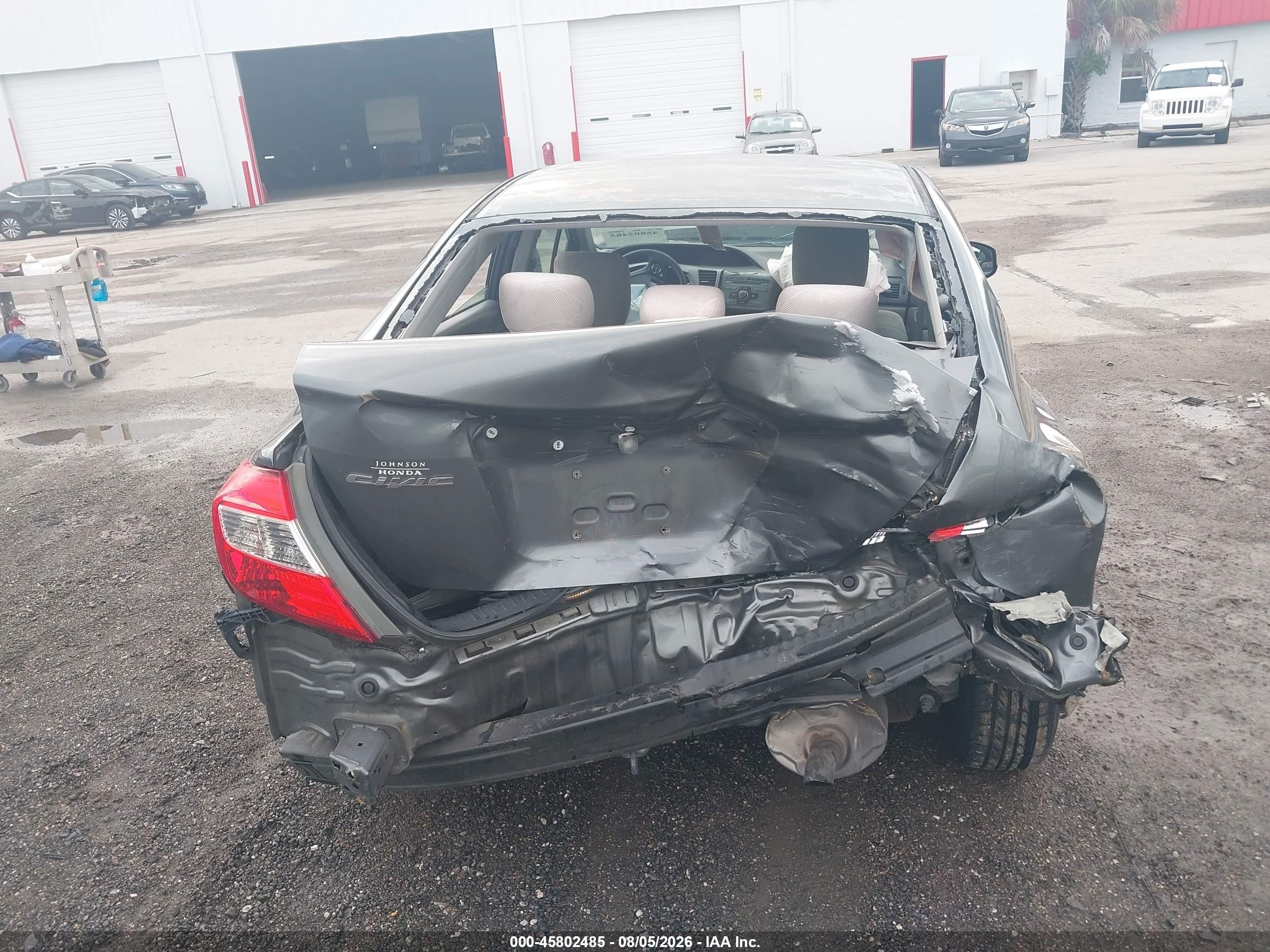 2012 Honda Civic Lx Gray vin: 19XFB2F52CE005845