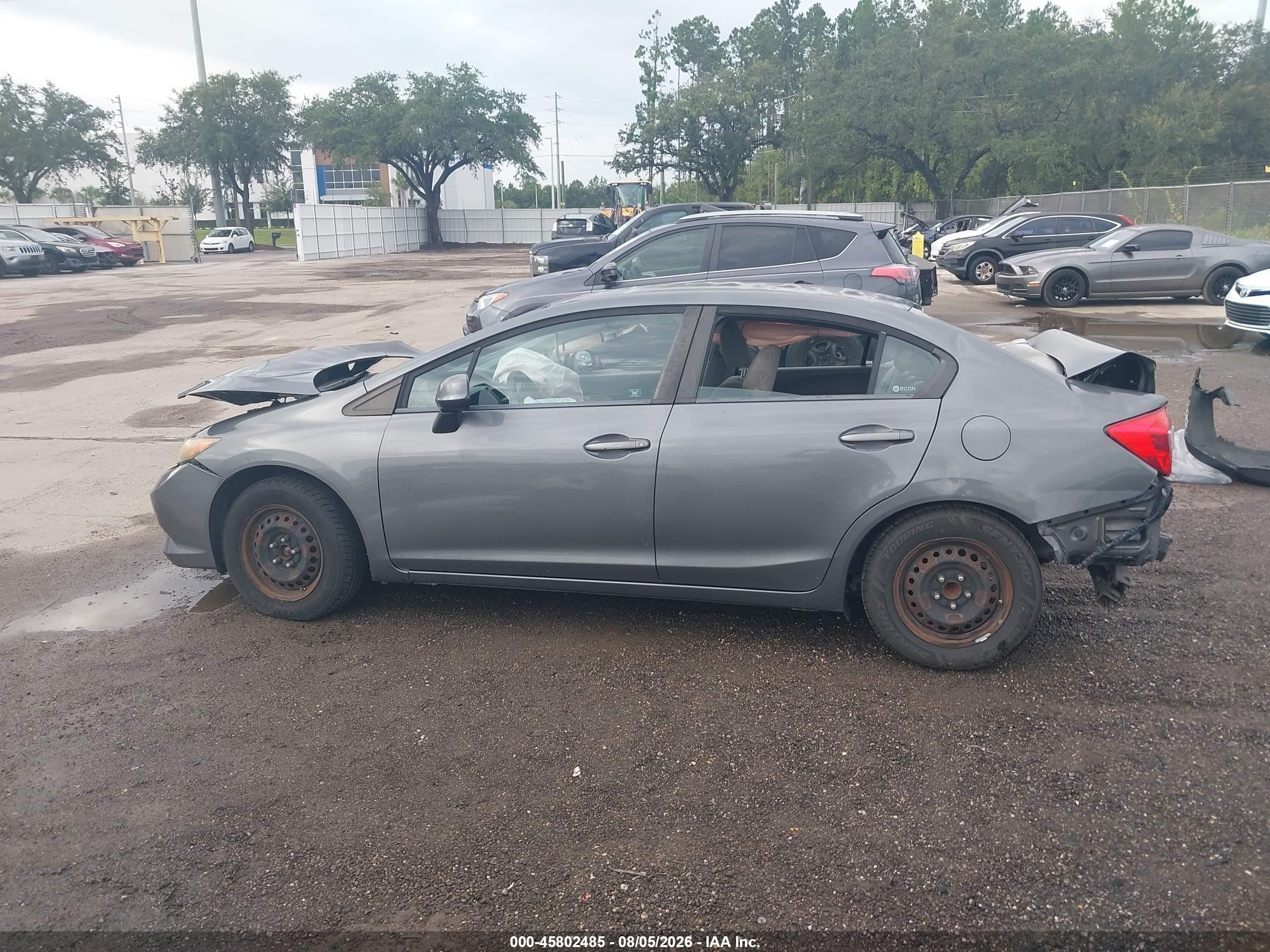 2012 Honda Civic Lx Gray vin: 19XFB2F52CE005845