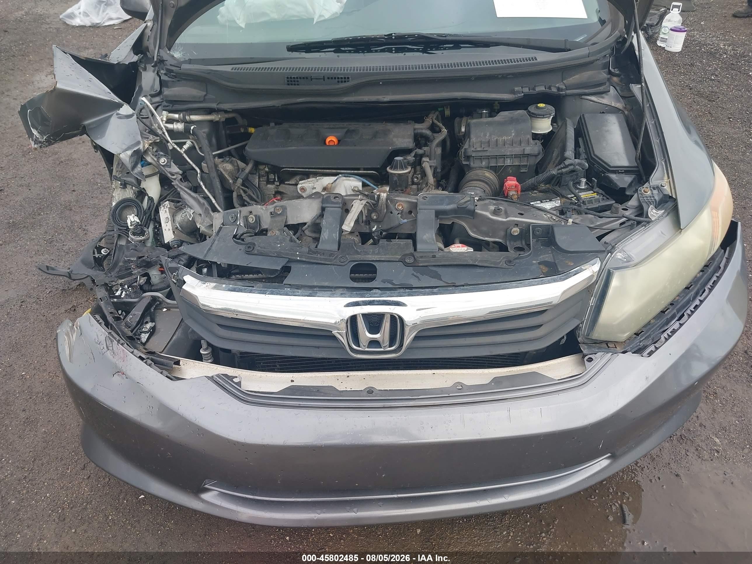 2012 Honda Civic Lx Gray vin: 19XFB2F52CE005845