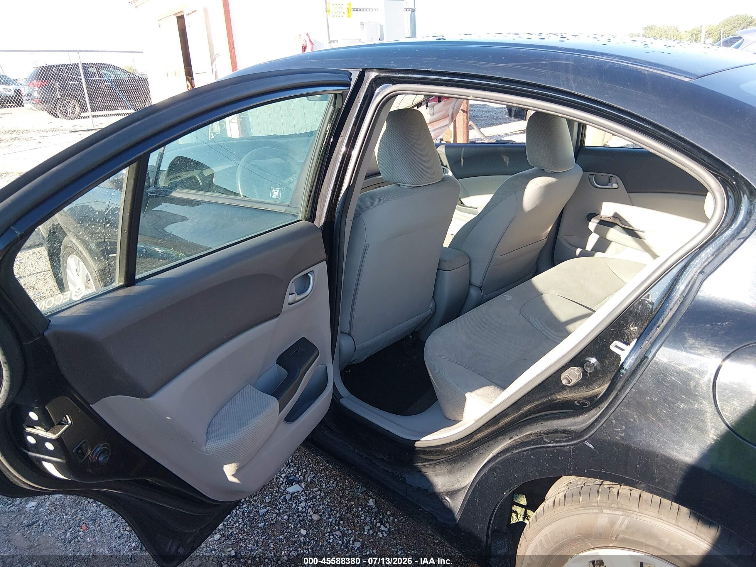 2012 Honda Civic Lx Black vin: 19XFB2F52CE007059