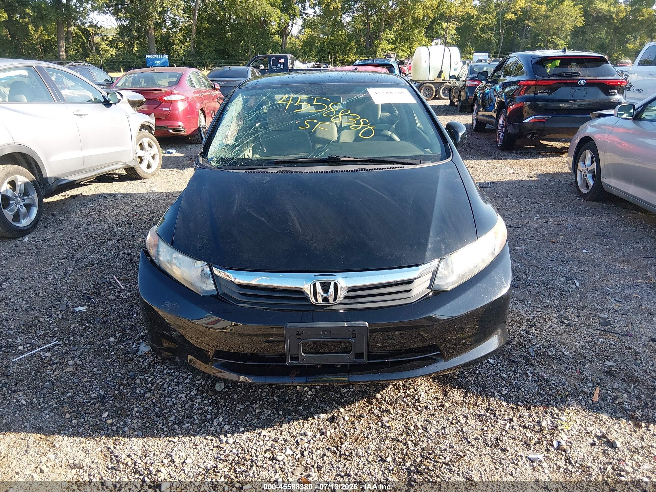 2012 Honda Civic Lx Black vin: 19XFB2F52CE007059