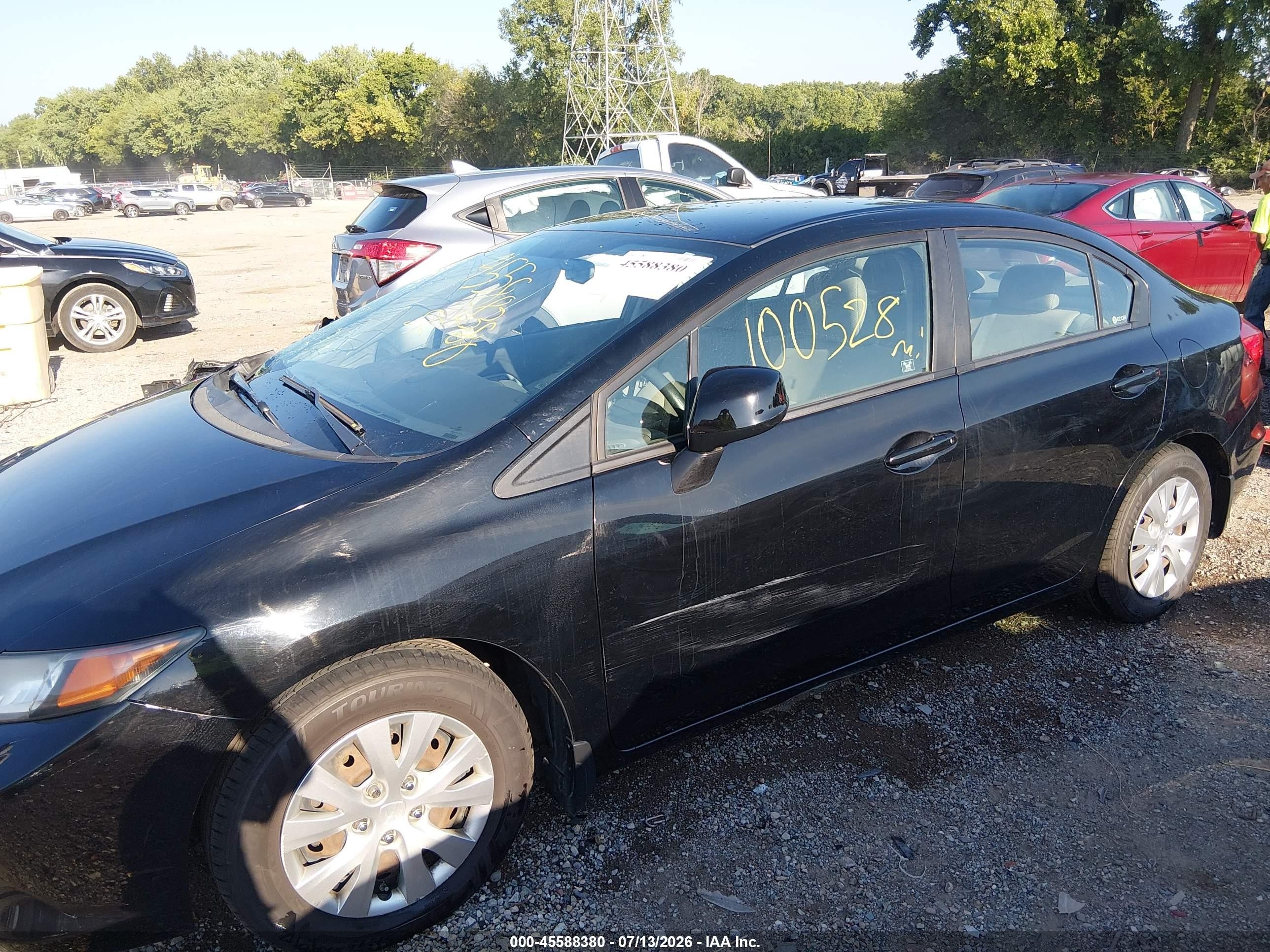2012 Honda Civic Lx Black vin: 19XFB2F52CE007059