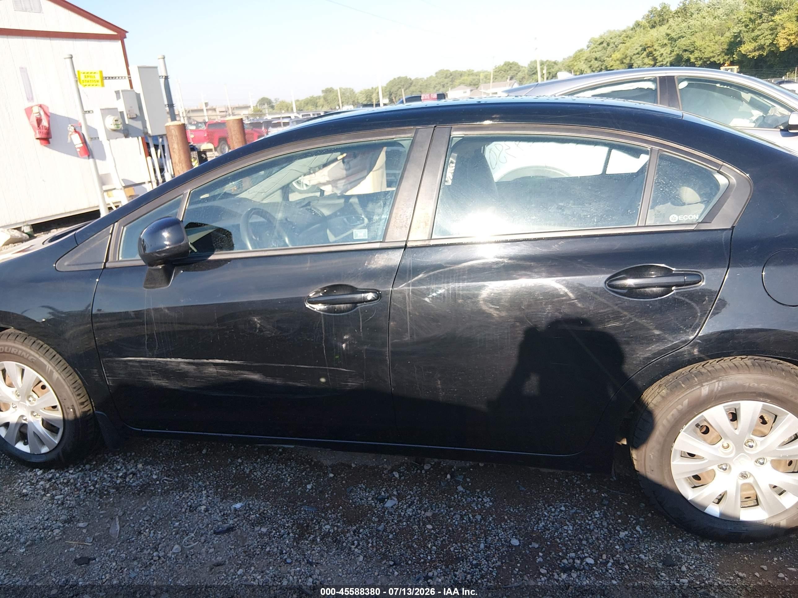 2012 Honda Civic Lx Black vin: 19XFB2F52CE007059