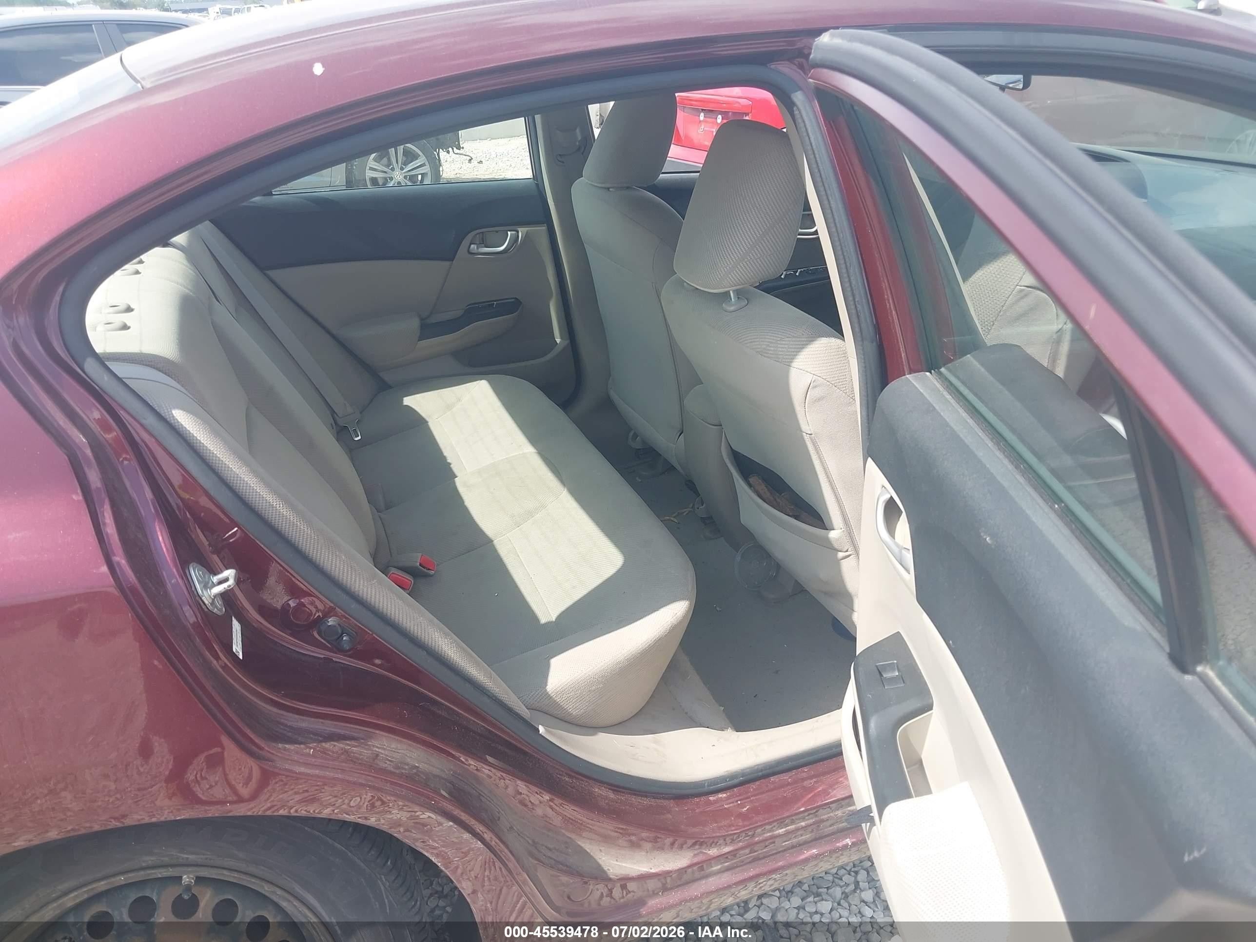 2012 Honda Civic Lx Maroon vin: 19XFB2F52CE022547