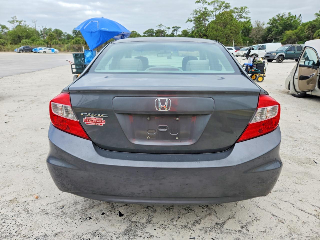 2012 Honda Civic Lx Gray vin: 19XFB2F52CE023908