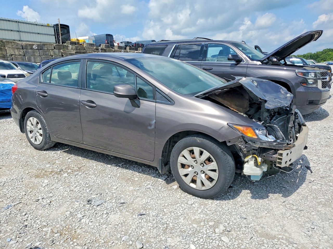 2012 Honda Civic Lx Gray vin: 19XFB2F52CE030244