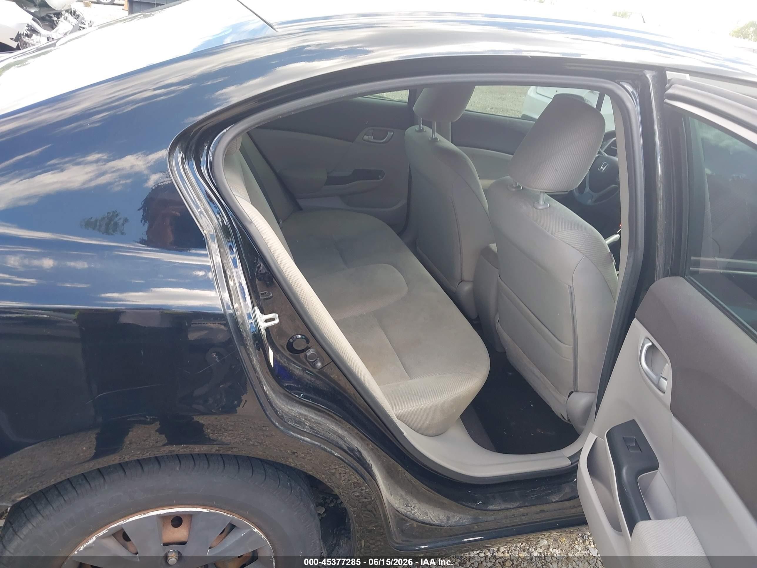 2012 Honda Civic Lx Black vin: 19XFB2F52CE039672