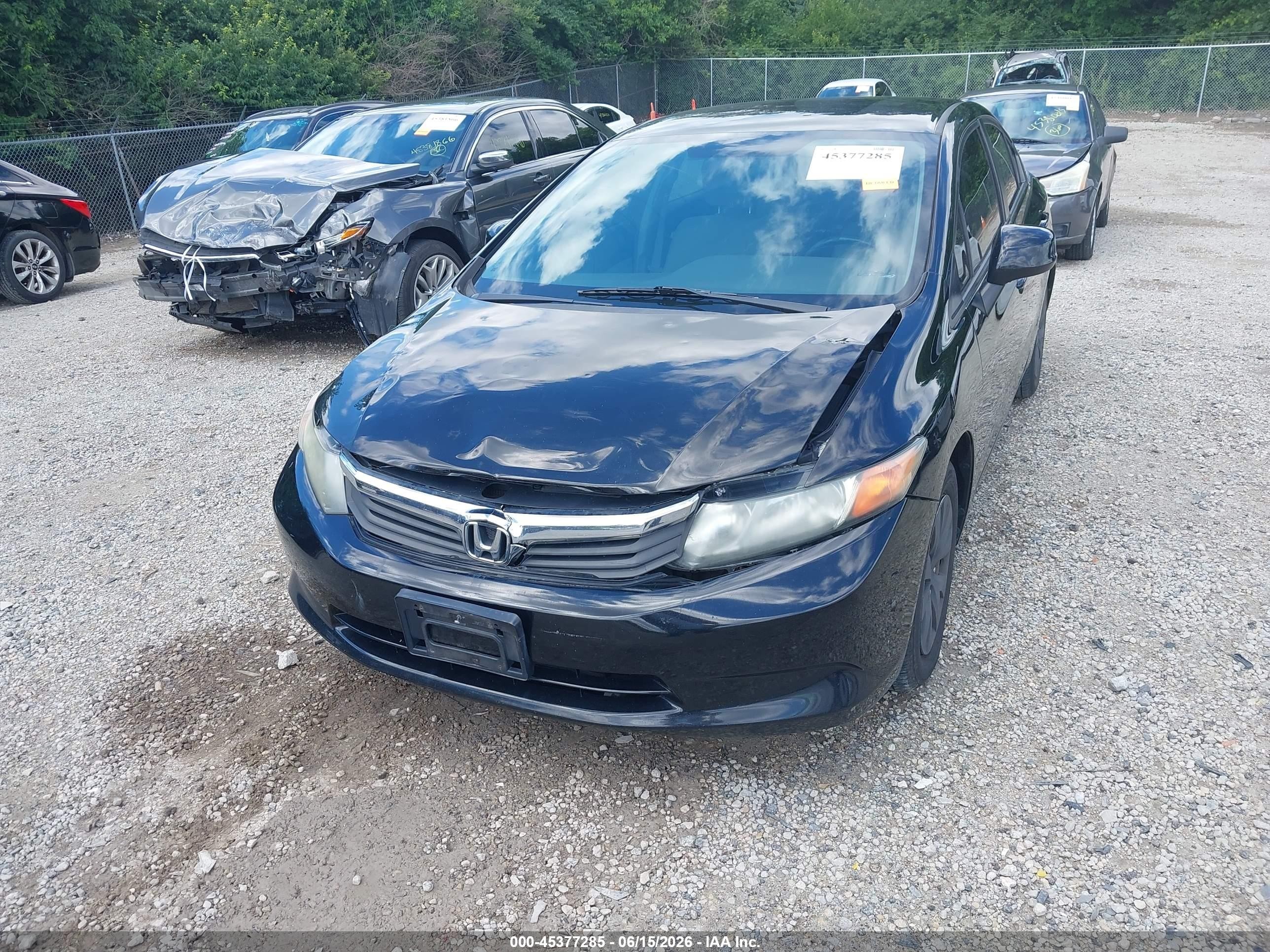 2012 Honda Civic Lx Black vin: 19XFB2F52CE039672