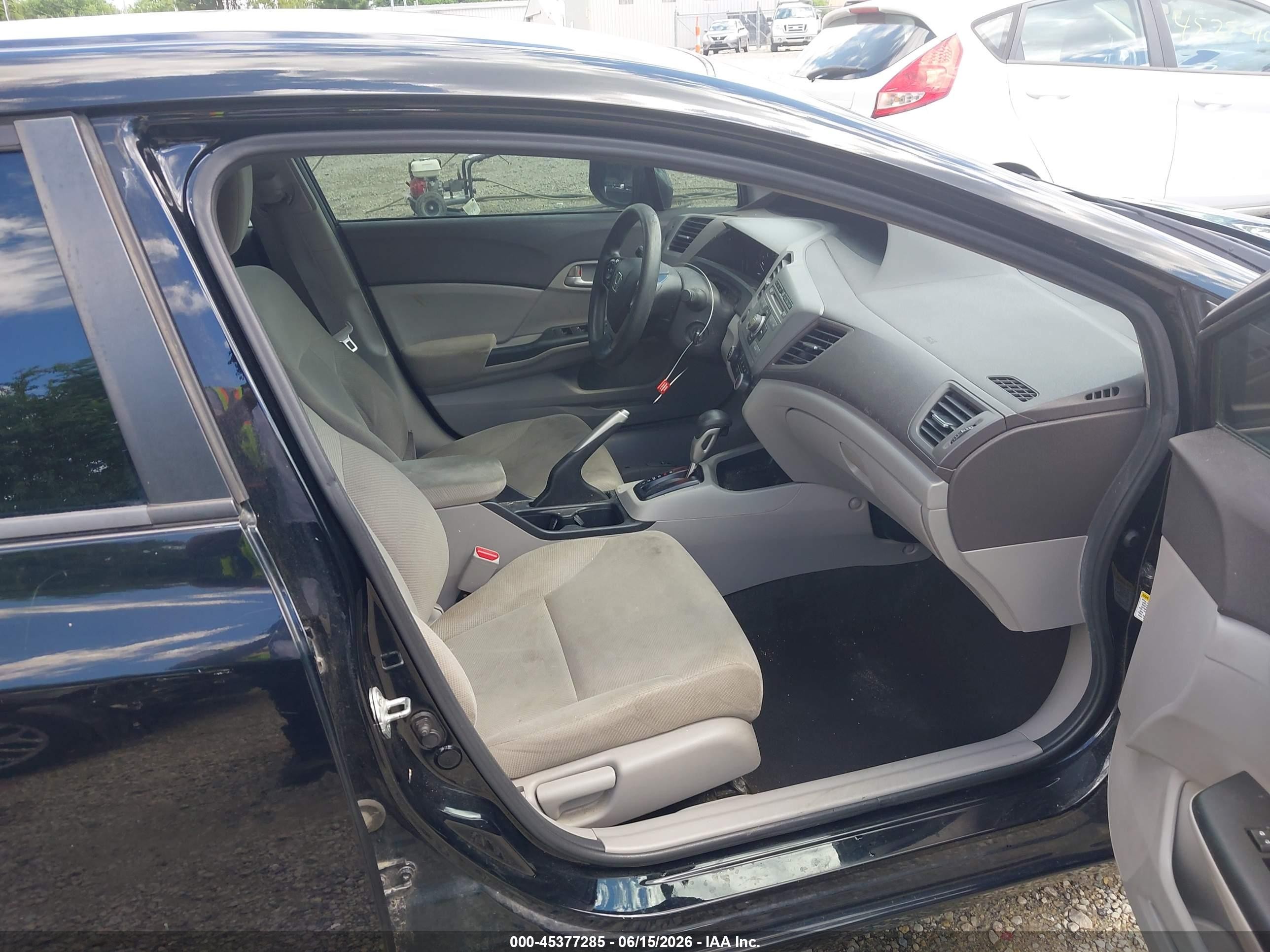 2012 Honda Civic Lx Black vin: 19XFB2F52CE039672