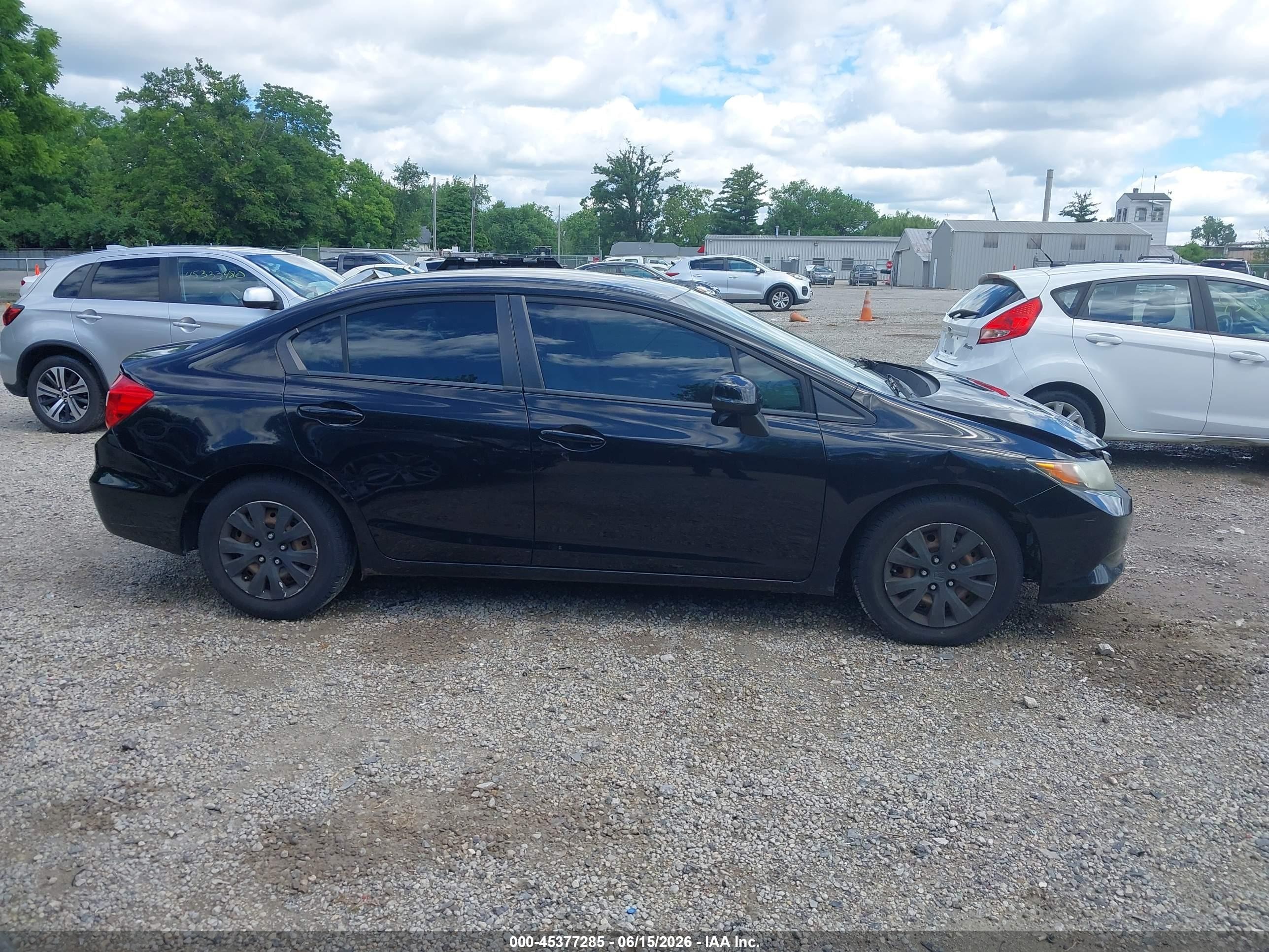 2012 Honda Civic Lx Black vin: 19XFB2F52CE039672