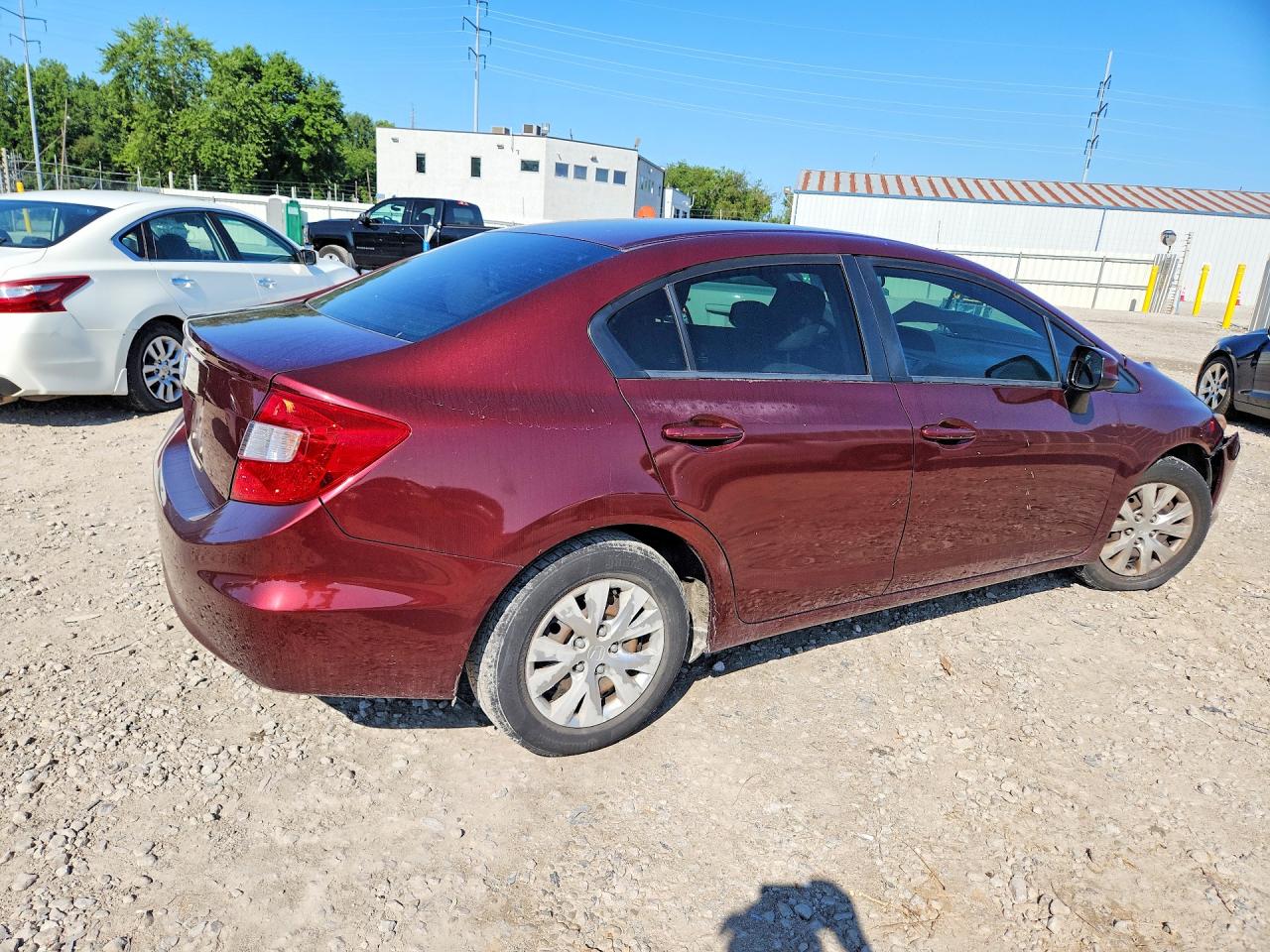 2012 Honda Civic Lx Red vin: 19XFB2F52CE040322