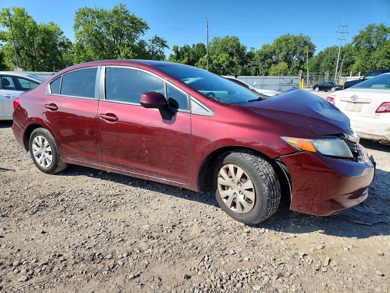 2012 Honda Civic Lx Red vin: 19XFB2F52CE040322