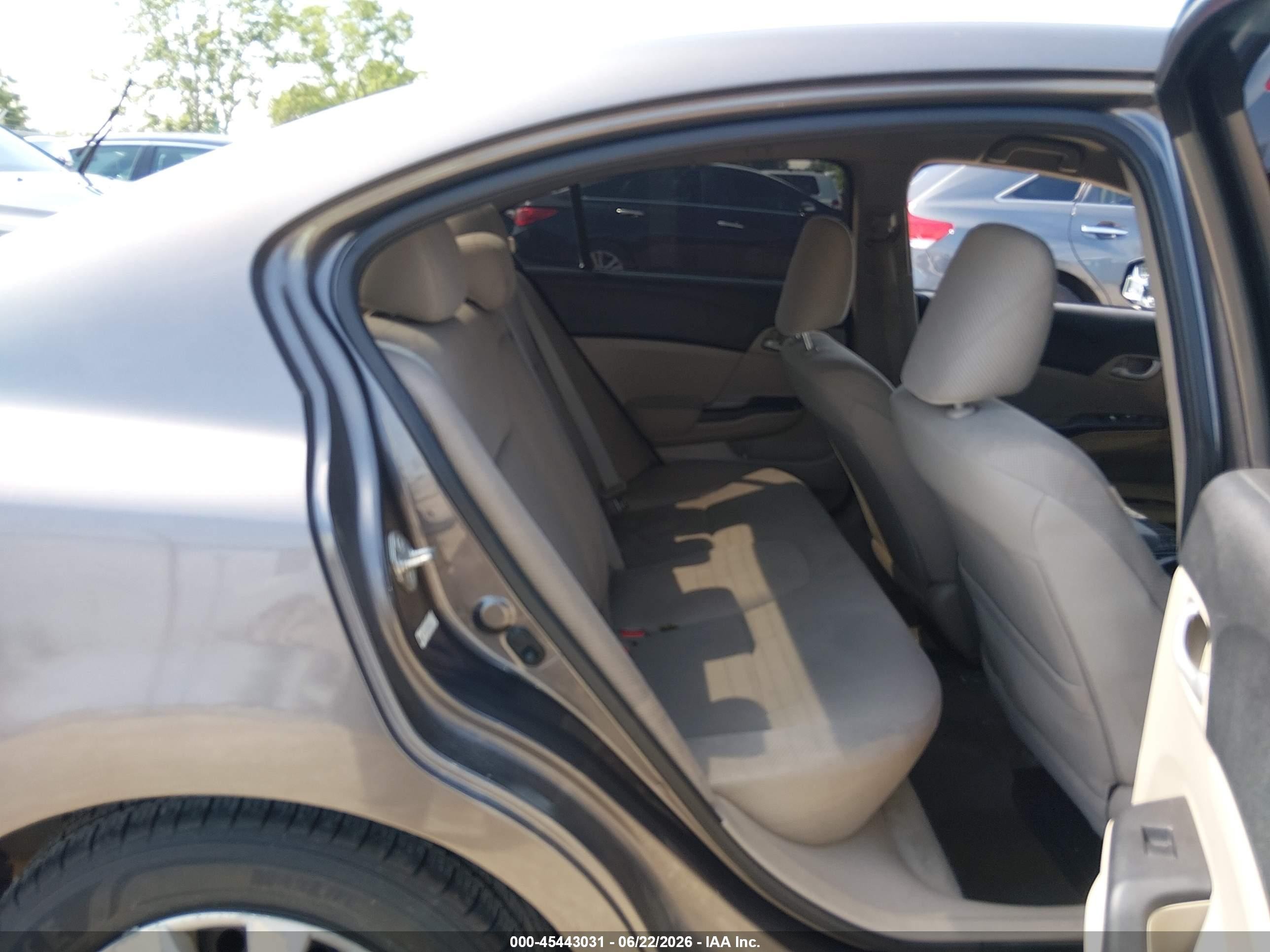 2012 Honda Civic Lx Gray vin: 19XFB2F52CE043494